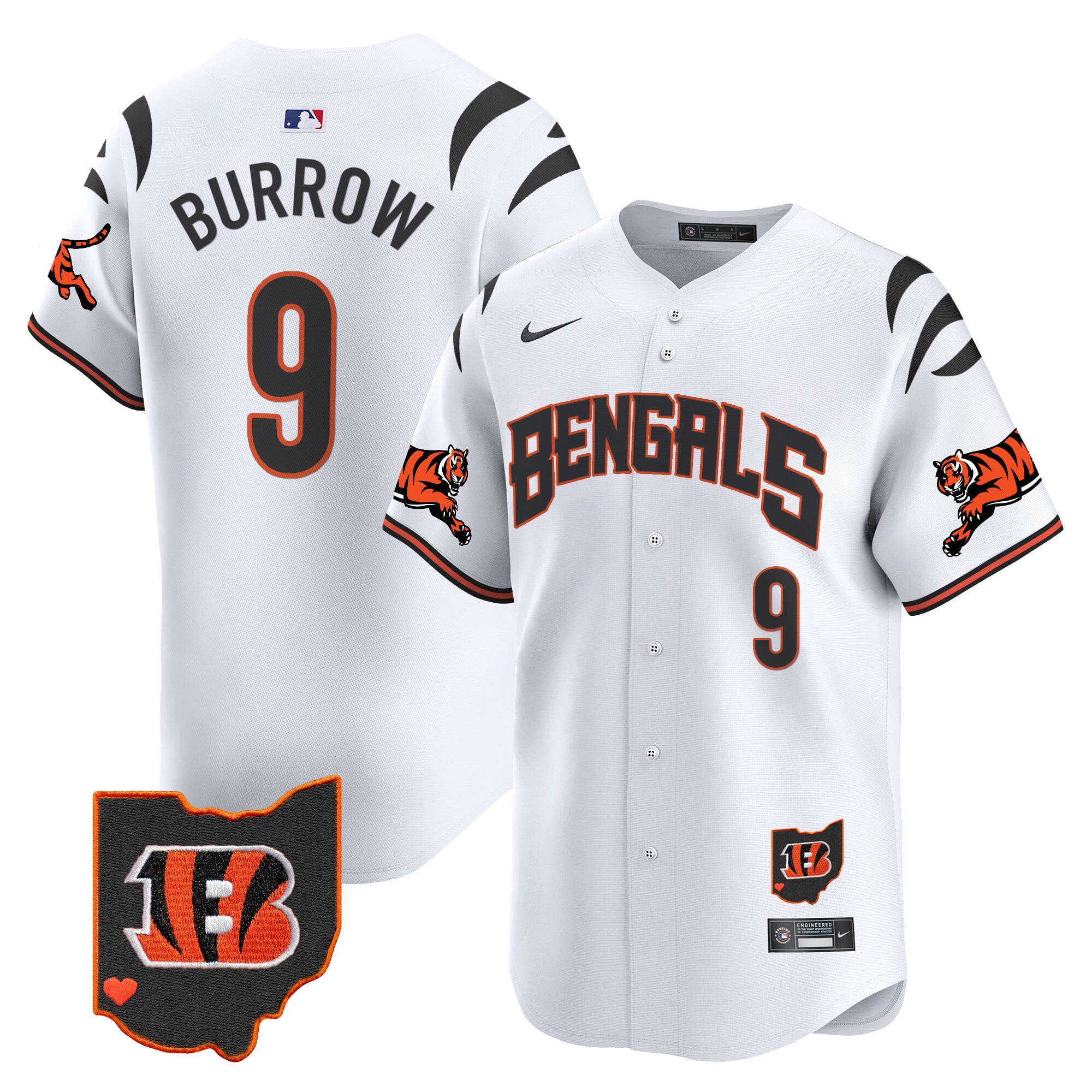 Nike Bengals Burrow Jersey - Nike Bengals Burrow #9 Jersey - White
