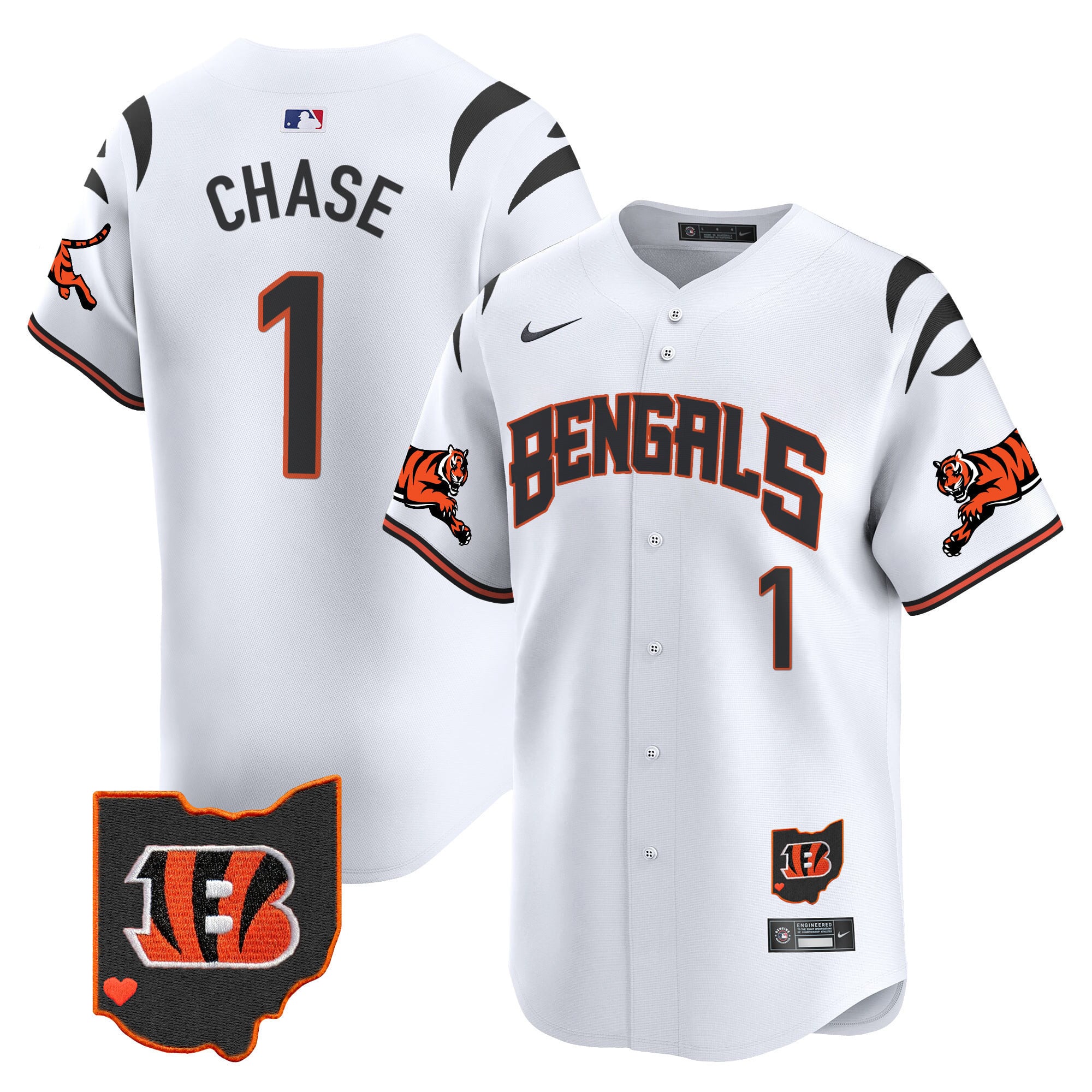 Alternative view of Nike Bengals Burrow Jersey - Nike Bengals Burrow #9 Jersey - White