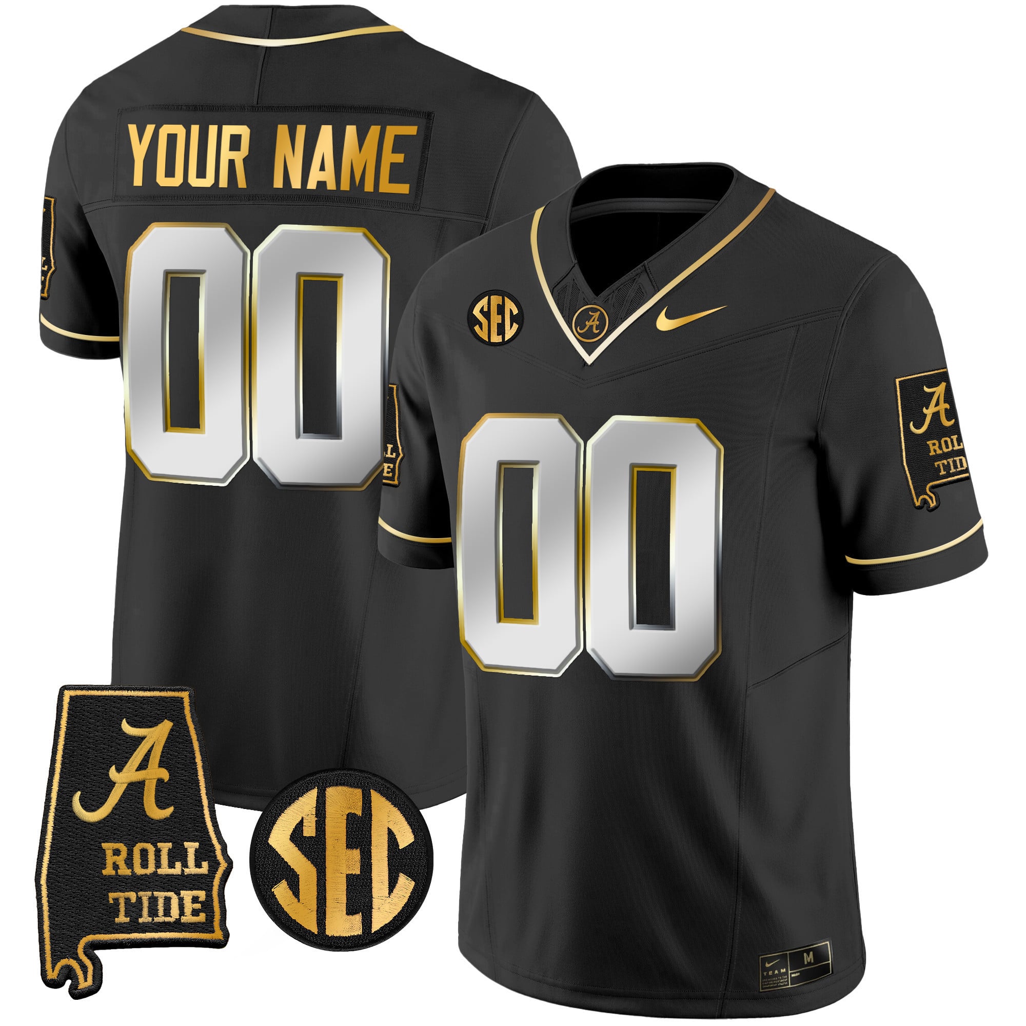 Alternative view of nike black Alabama Crimson Tide Jersey - Nike Alabama Crimson Tide