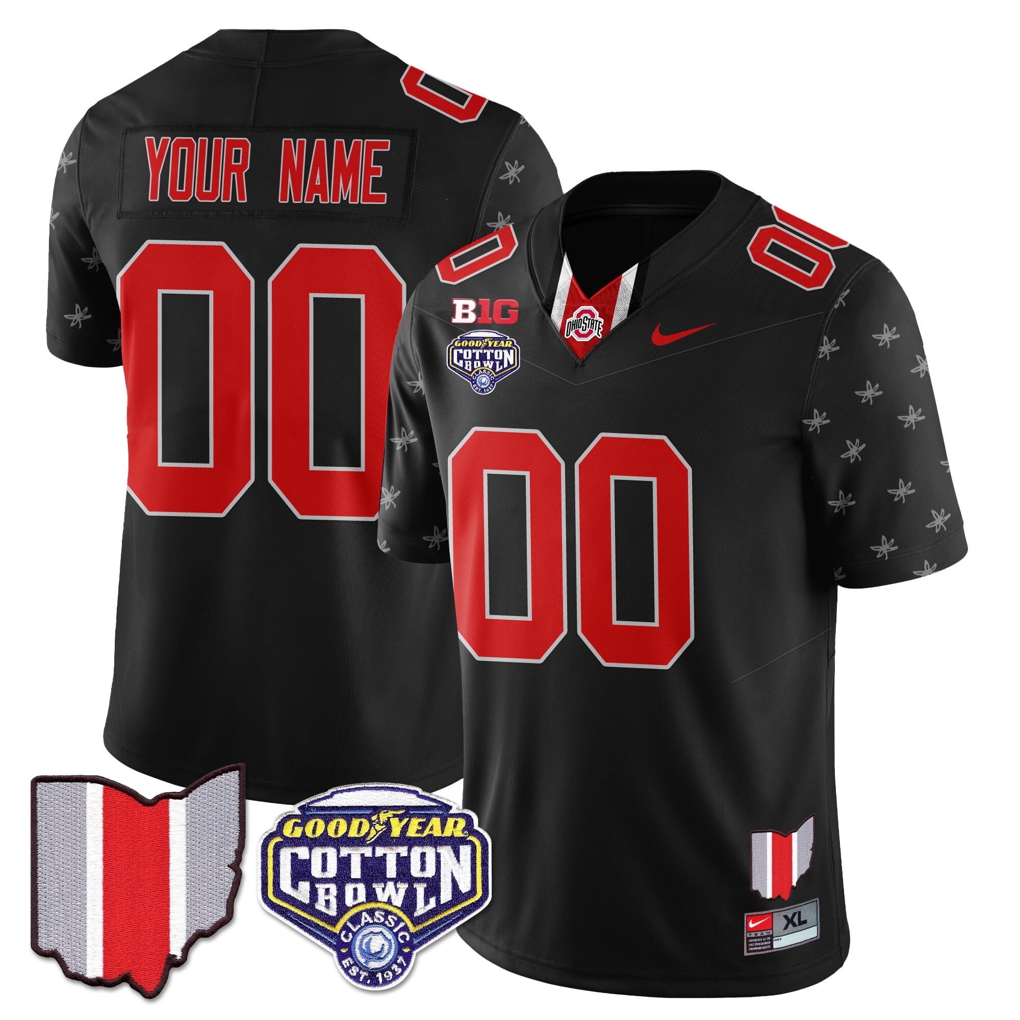 Alternative view of nike black Ohio State Cotton Bowl Jersey - Nike Ohio State Black