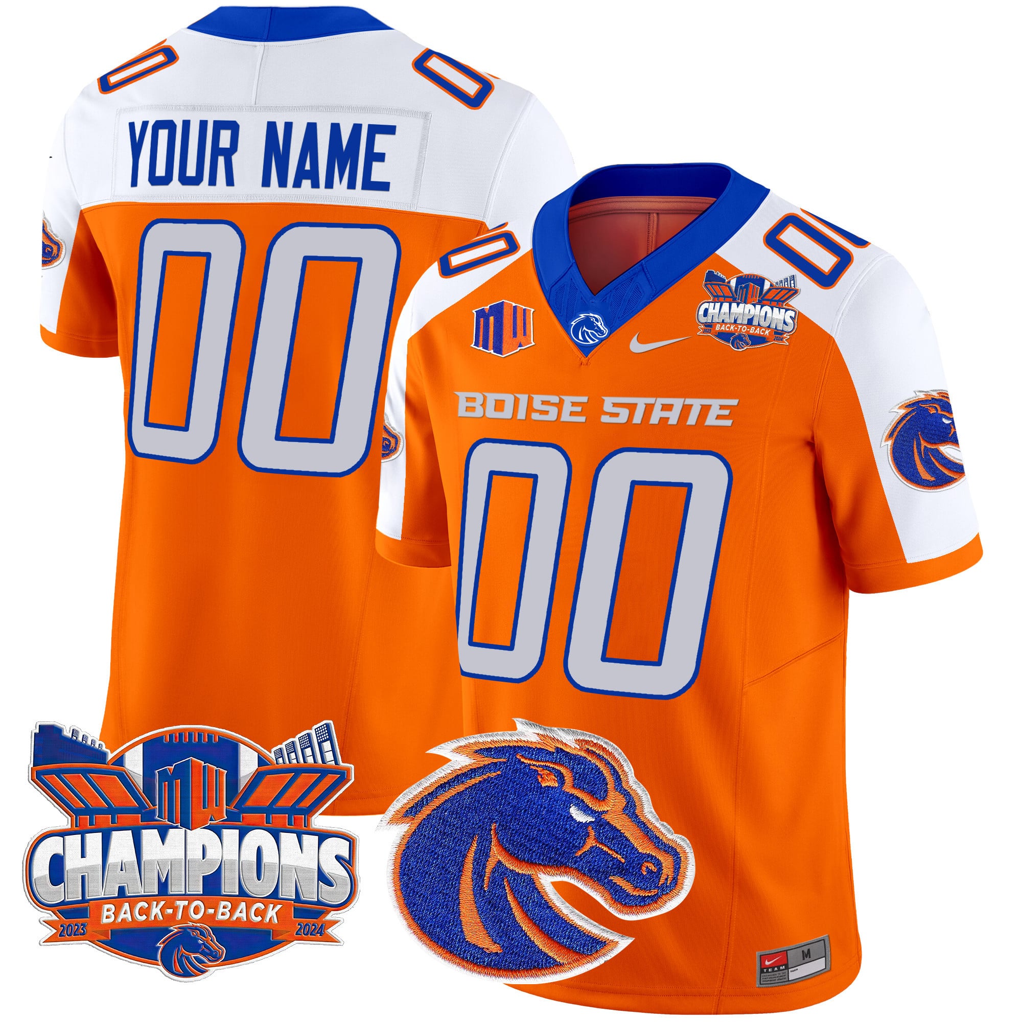 Alternative view of Nike Boise State Jersey - Blue Back-to-Back Champions
