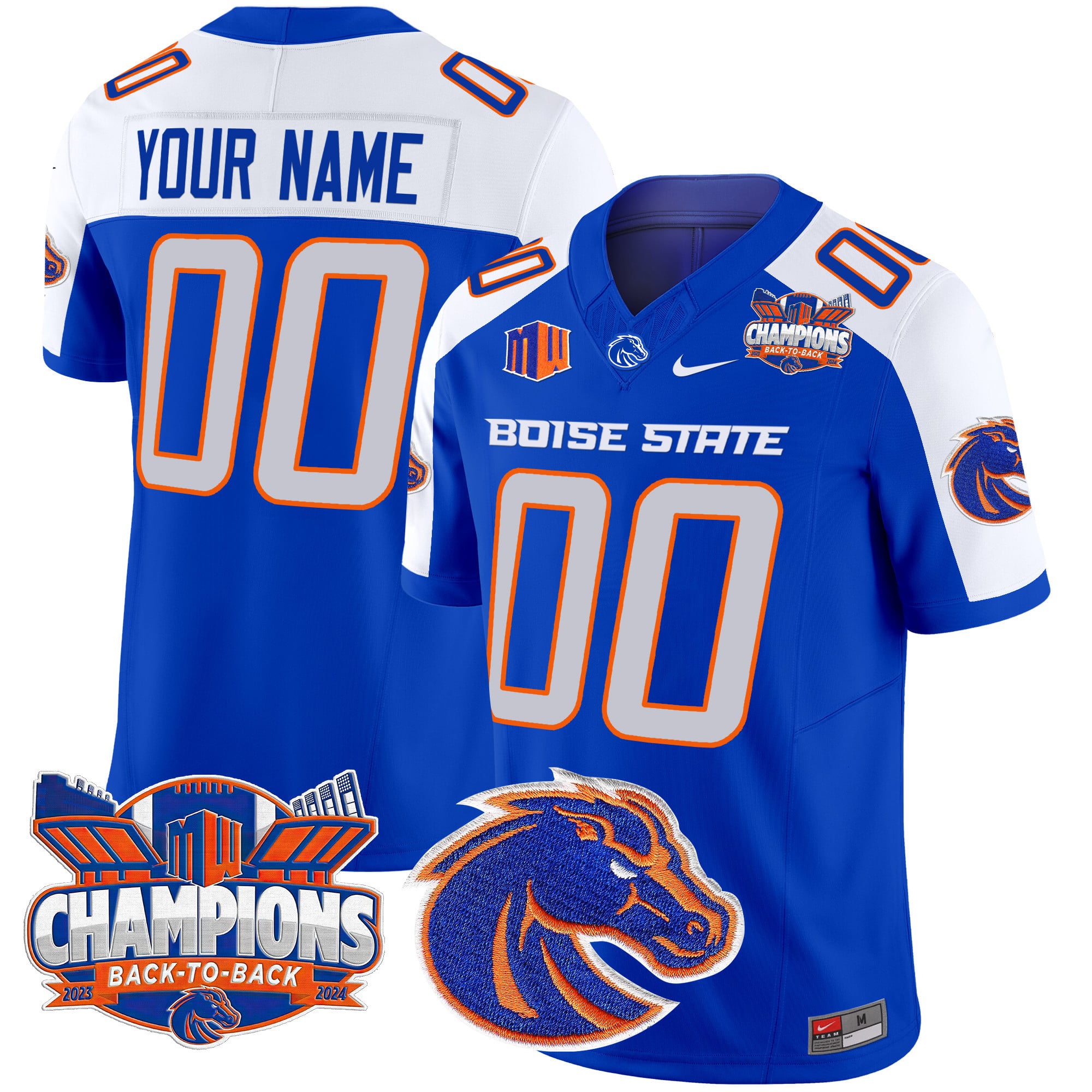 Nike Boise State Jersey - Blue Back-to-Back Champions