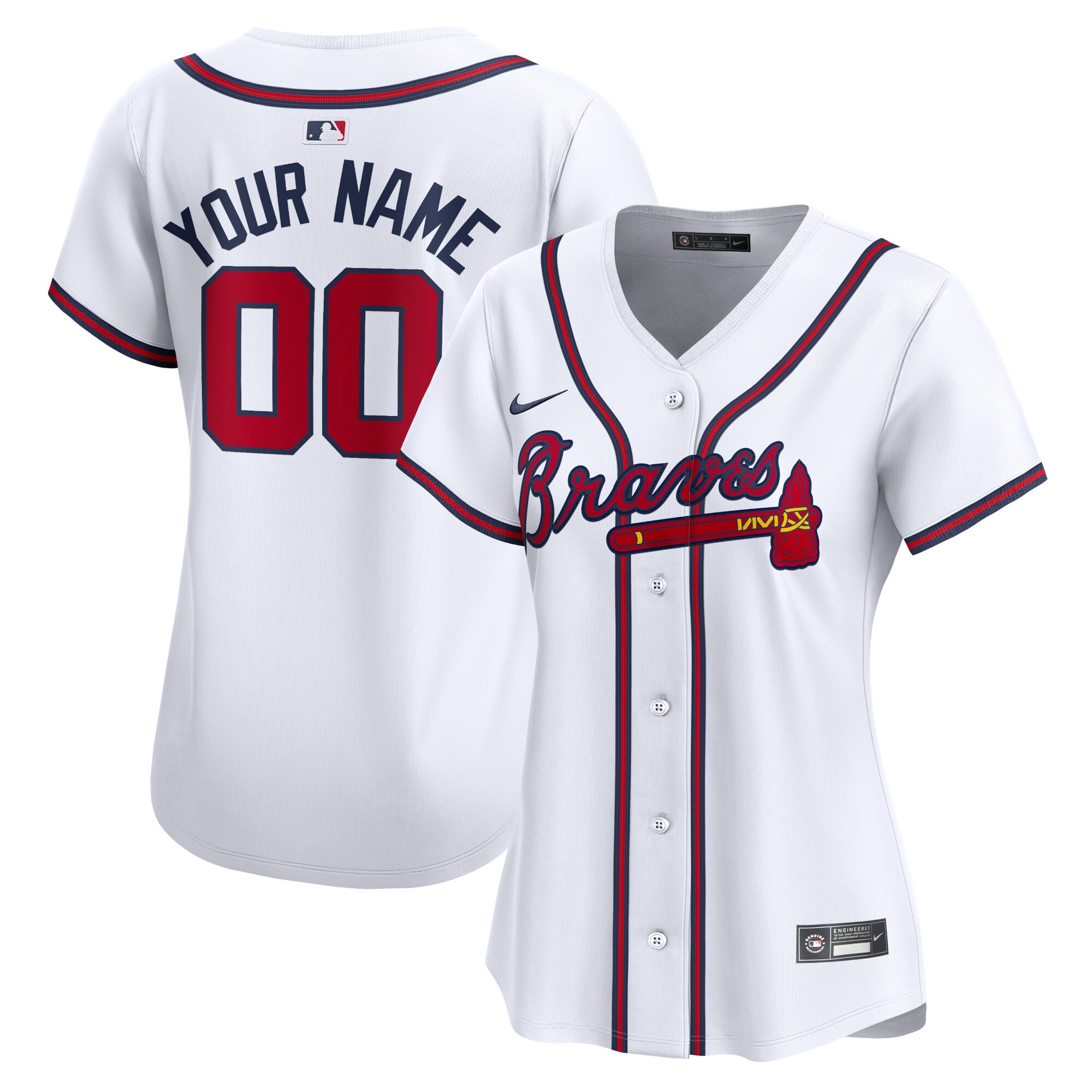 Nike Braves Custom White Jersey - MLB Authentic