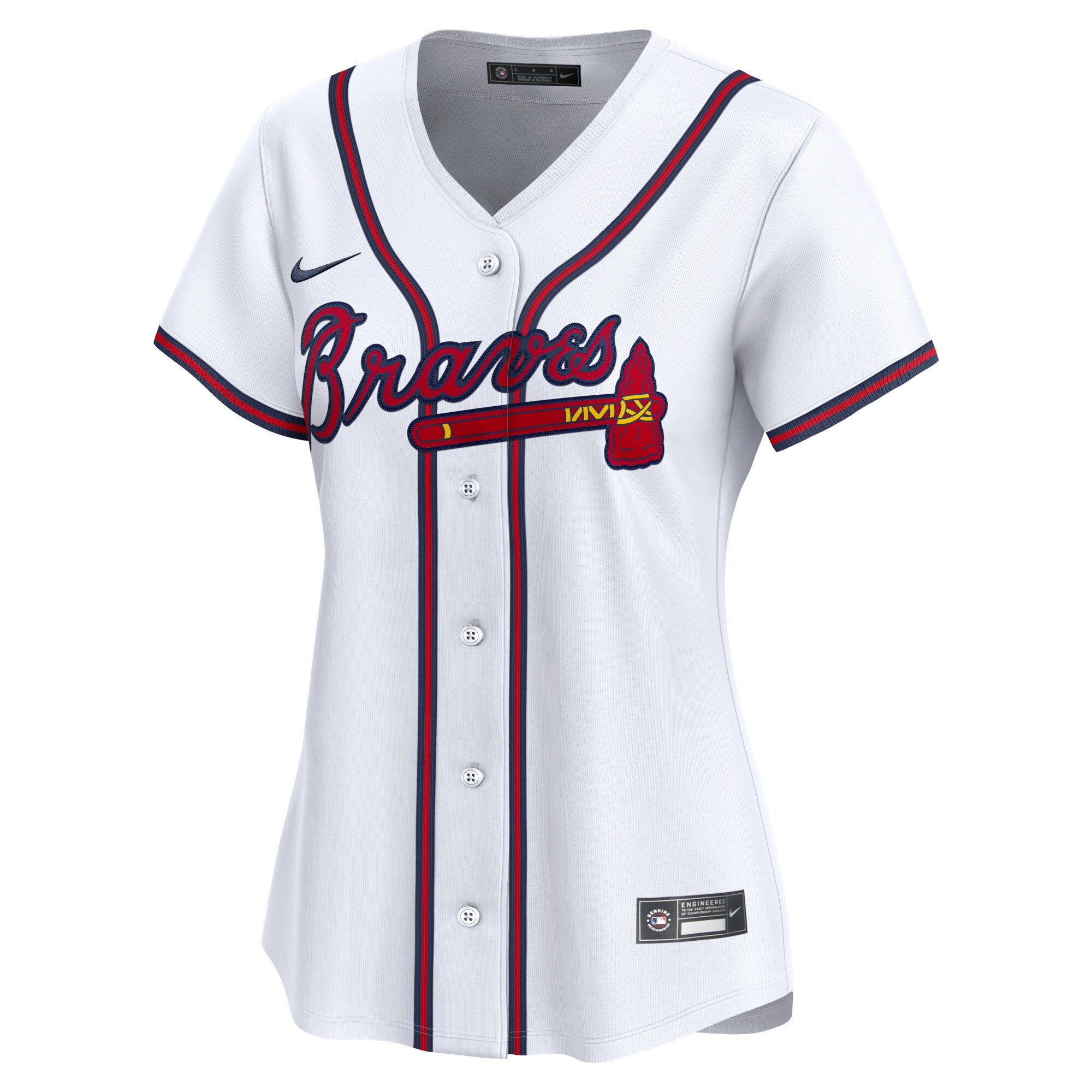 Alternative view of Nike Braves Custom White Jersey - MLB Authentic