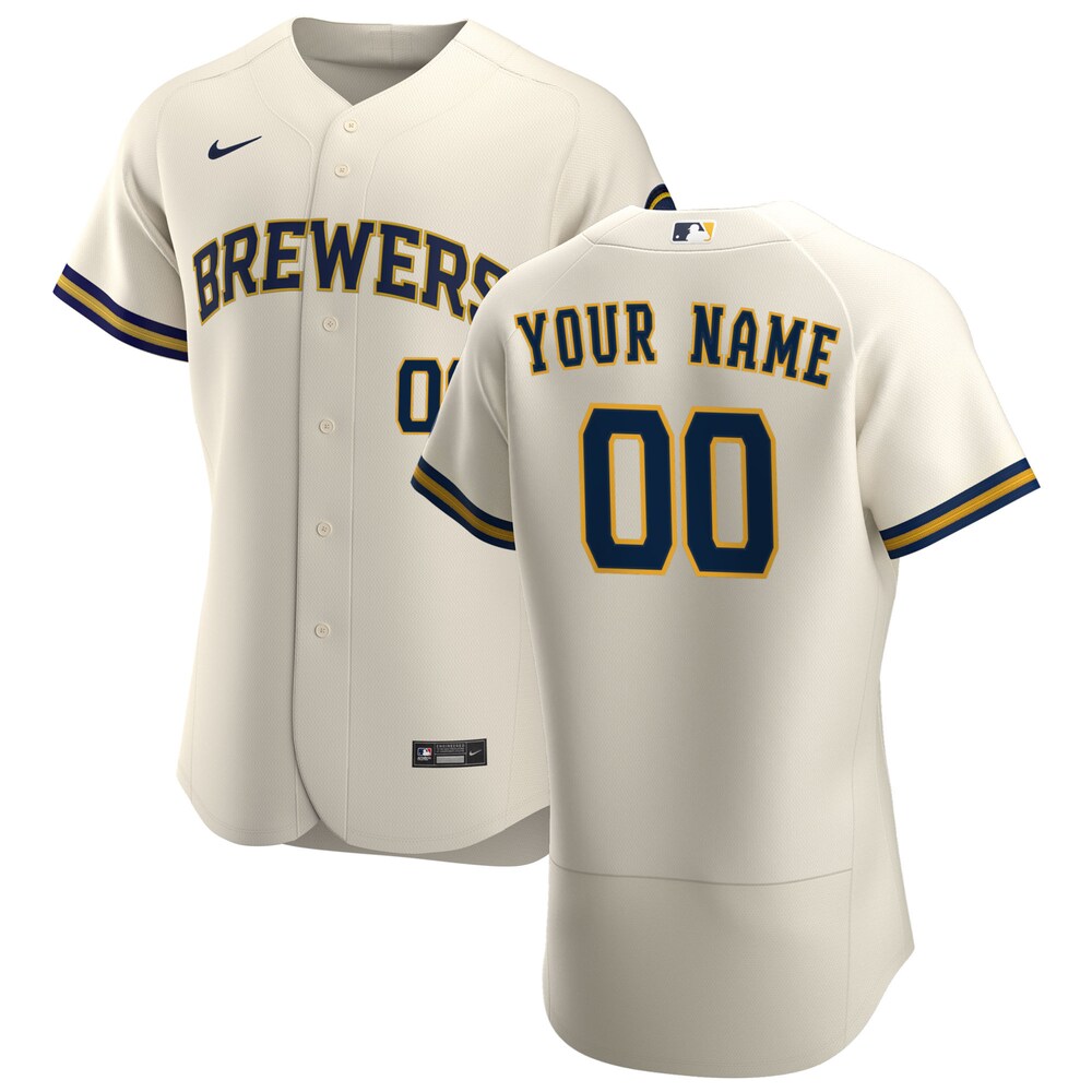 Nike Brewers Cream Custom Jersey - Personalize Your MLB Gear