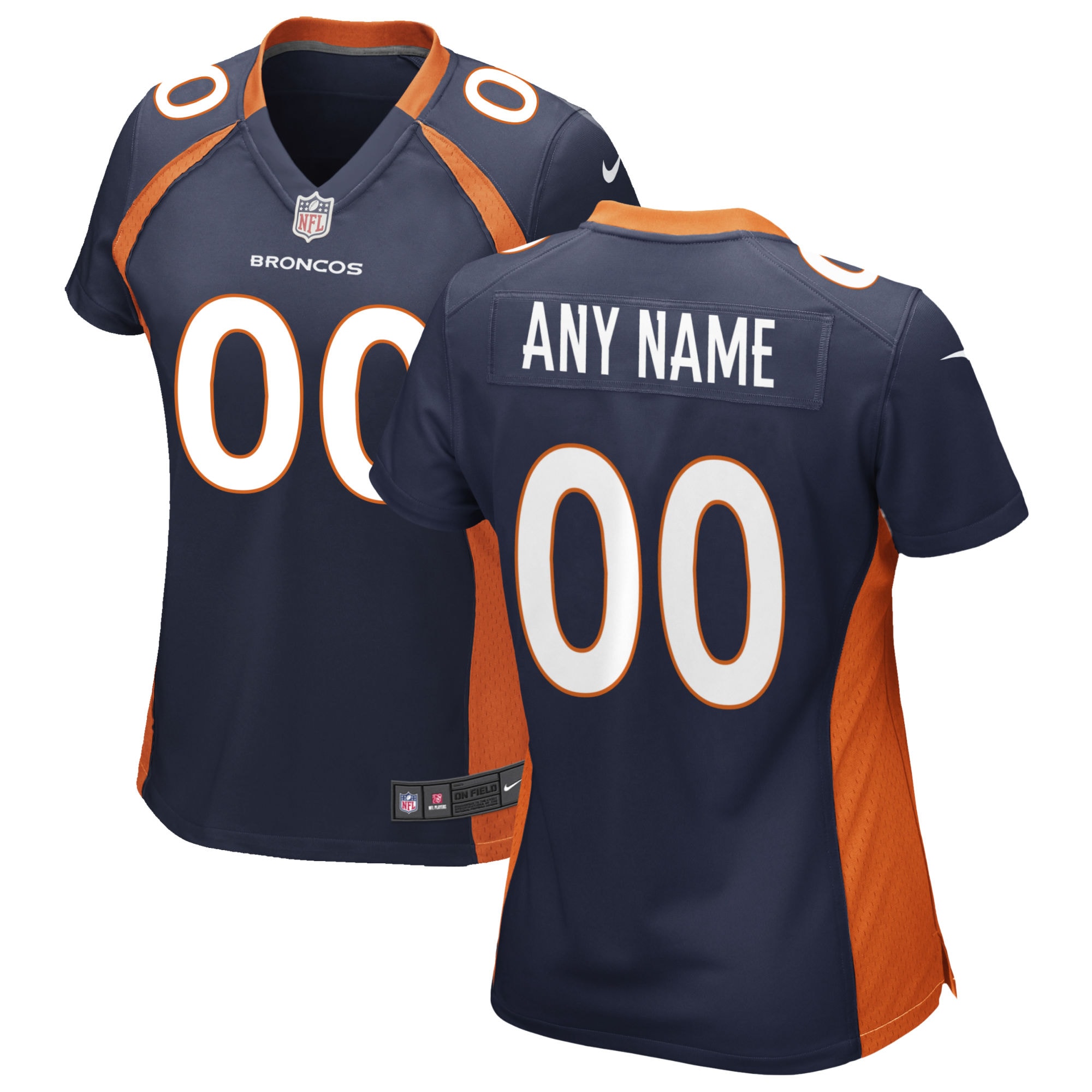Nike Broncos Navy Custom Jersey - Personalize Your Style!
