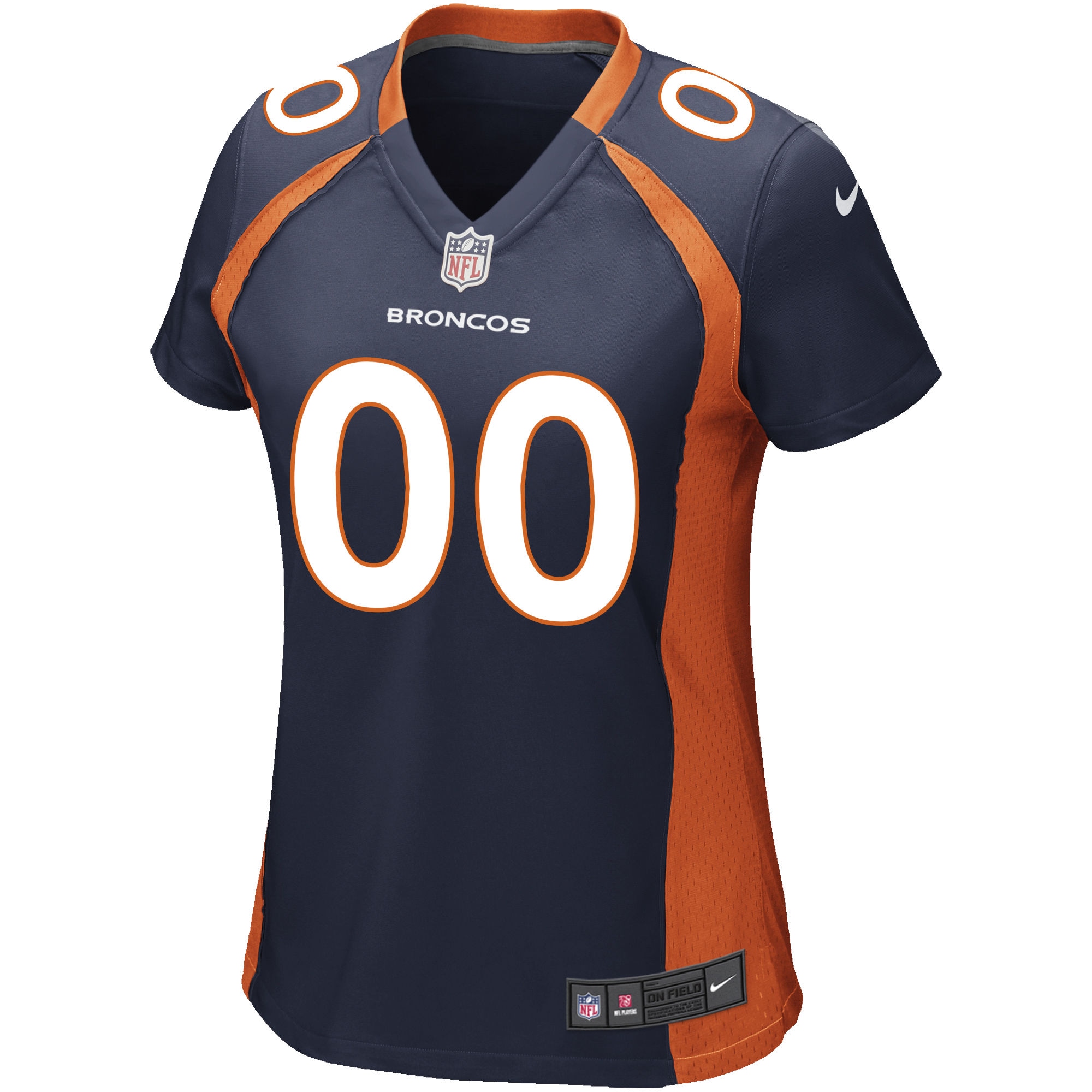 Alternative view of Nike Broncos Navy Custom Jersey - Personalize Your Style!