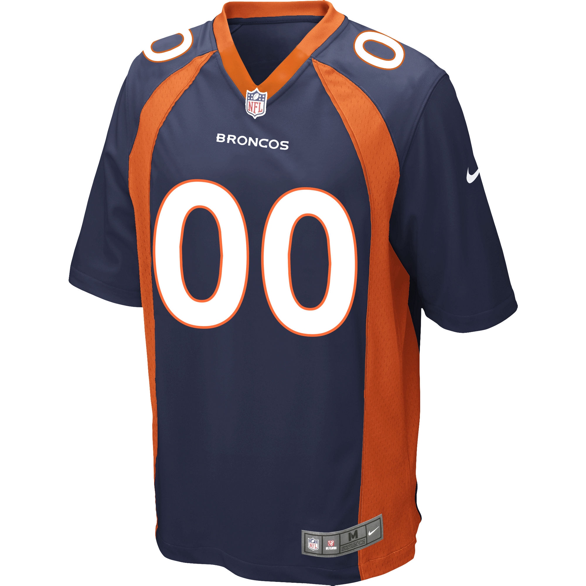 Alternative view of nike Broncos Navy Orange Jersey - Nike Broncos Navy & Orange Custom