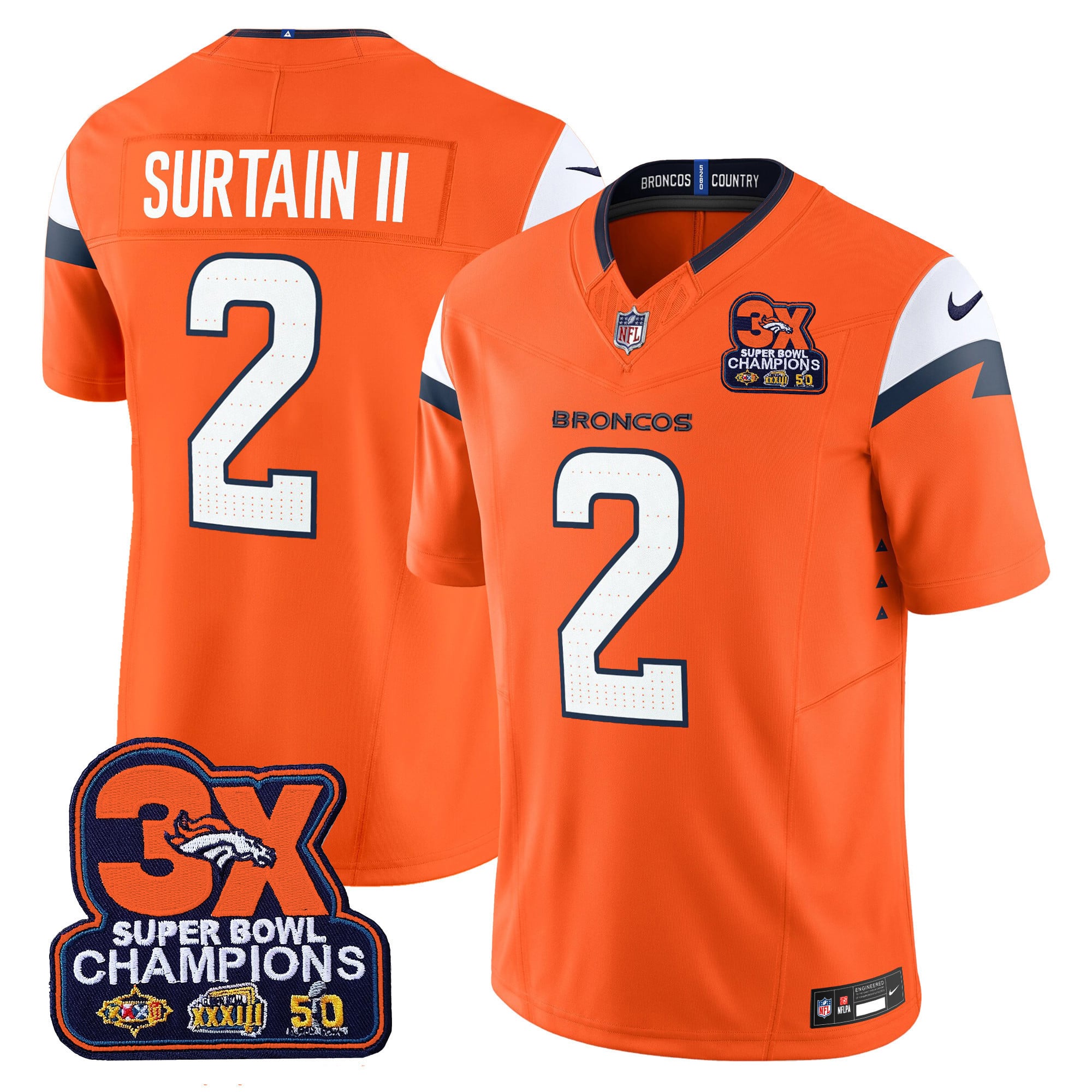 Alternative view of Nike Broncos Nix Jersey - Nike Broncos Nix #10 Jersey - Orange Super