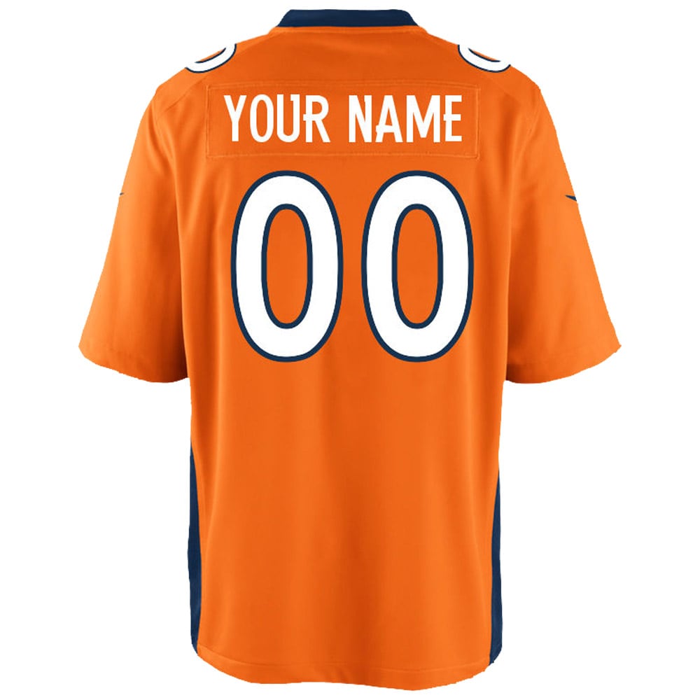 Alternative view of Nike Broncos Orange Custom Jersey - Personalize Your Style! 2