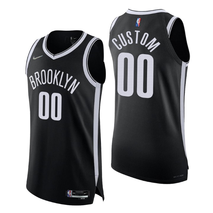 Nike Brooklyn Nets Black Custom Jersey - Personalized