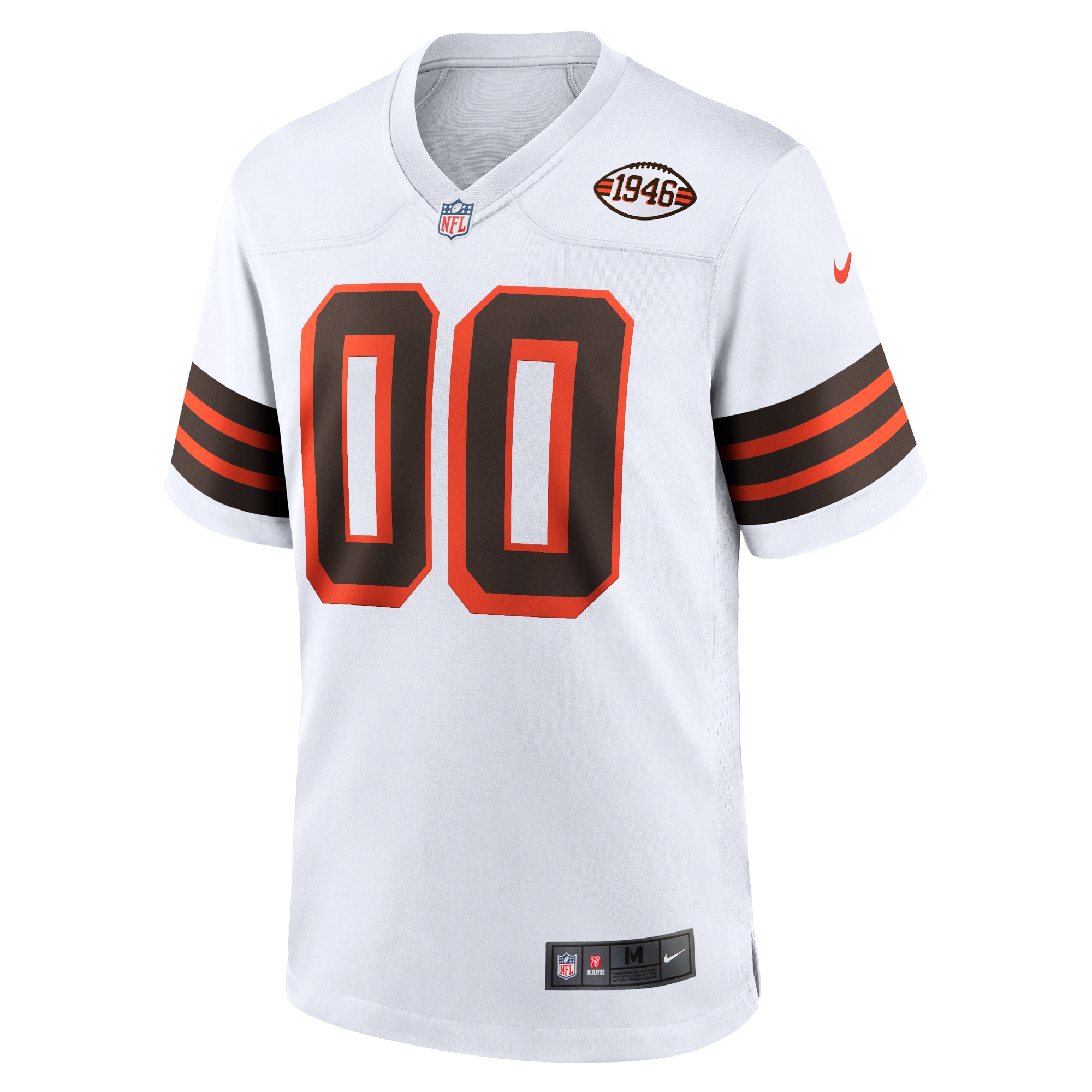 Alternative view of Nike Browns White Throwback Jersey - Customize Yours!