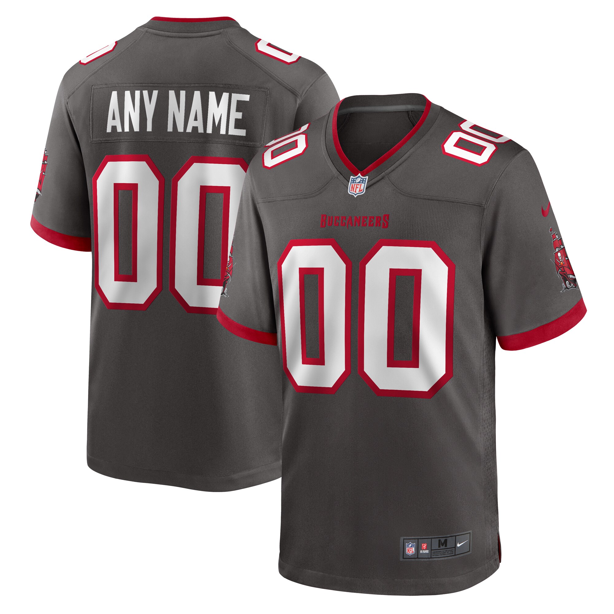 Nike Buccaneers Anthracite Custom Jersey - Design Your Own!