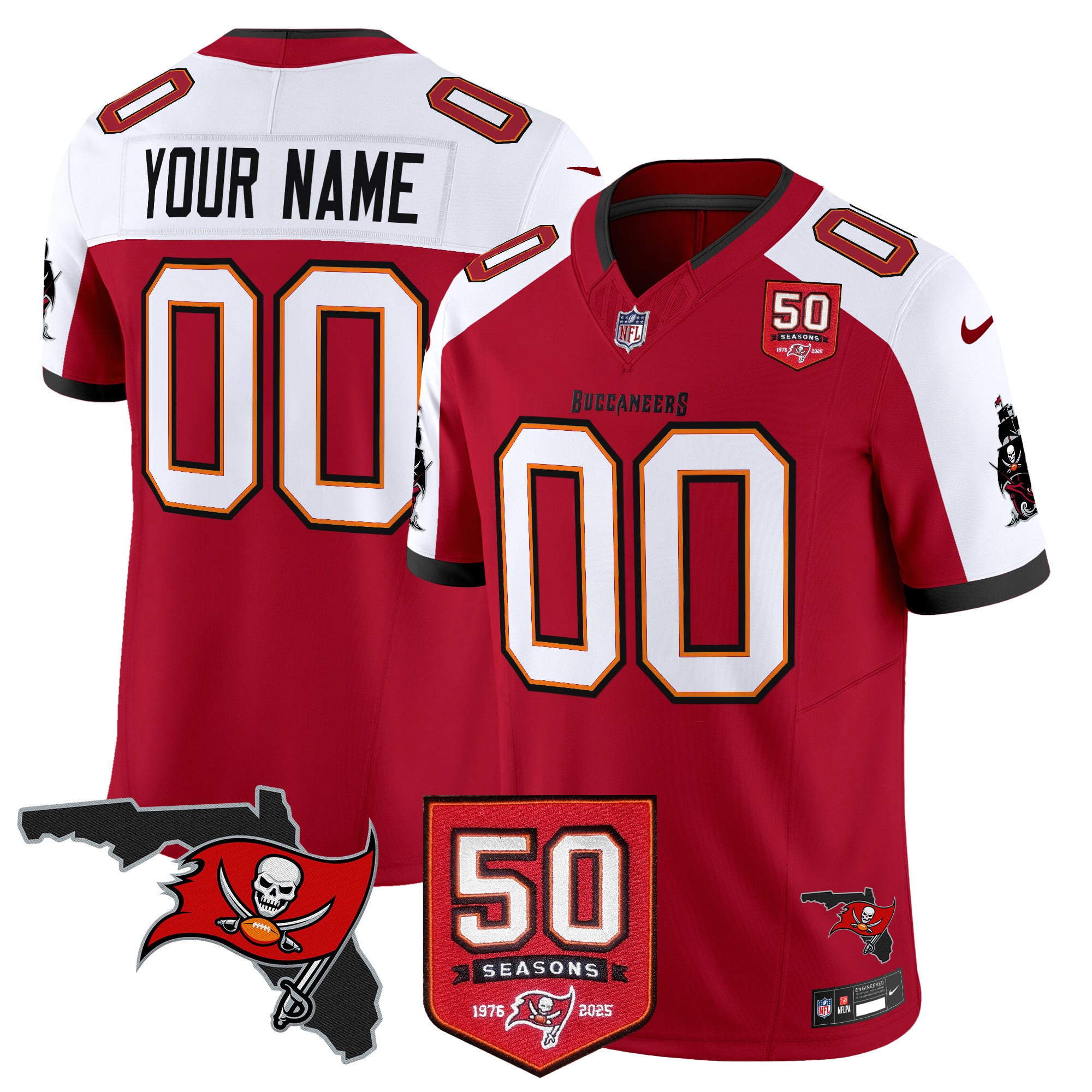 Alternative view of nike Buccaneers Black Custom Jersey - Nike Buccaneers 50th Season