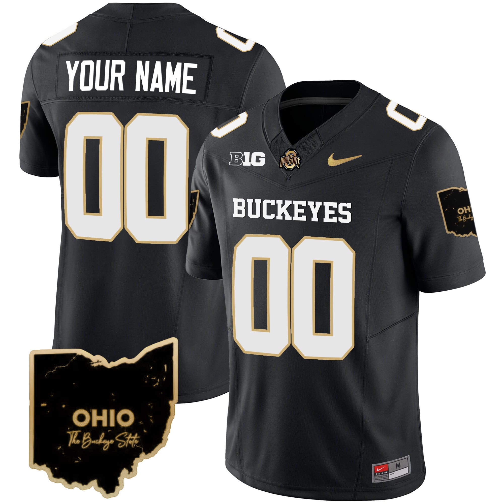 Alternative view of Nike Buckeyes Black Alternate Jersey - Custom Number