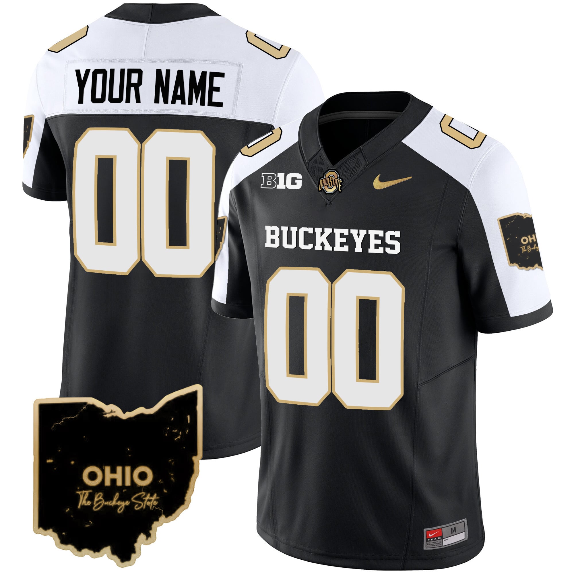 Nike Buckeyes Black Alternate Jersey - Custom Number