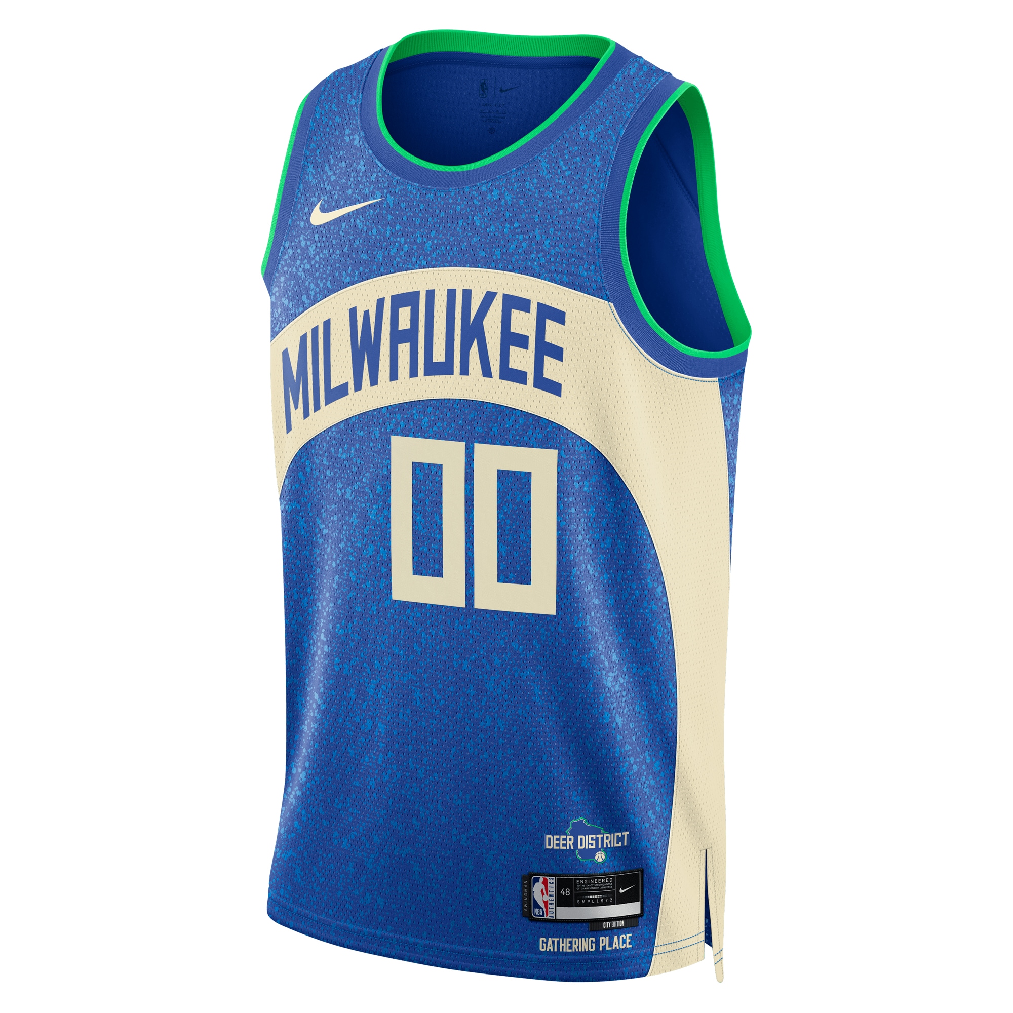Alternative view of nike Bucks Blue City Jersey - Nike Bucks Blue City Edition Jersey
