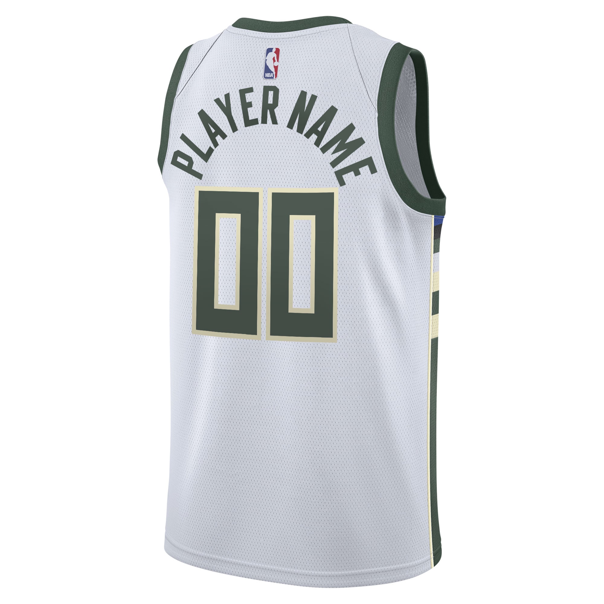 Alternative view of Nike Bucks White Jersey - Association Edition - Custom Name/Number