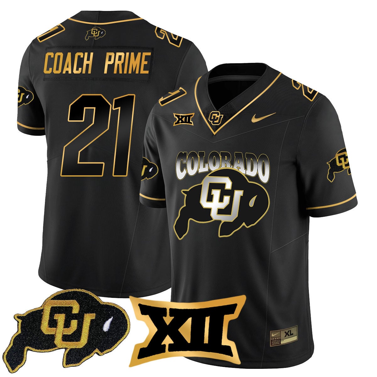 Alternative view of Nike Buffaloes Hunter Black Jersey - Nike Colorado Buffaloes Hunter