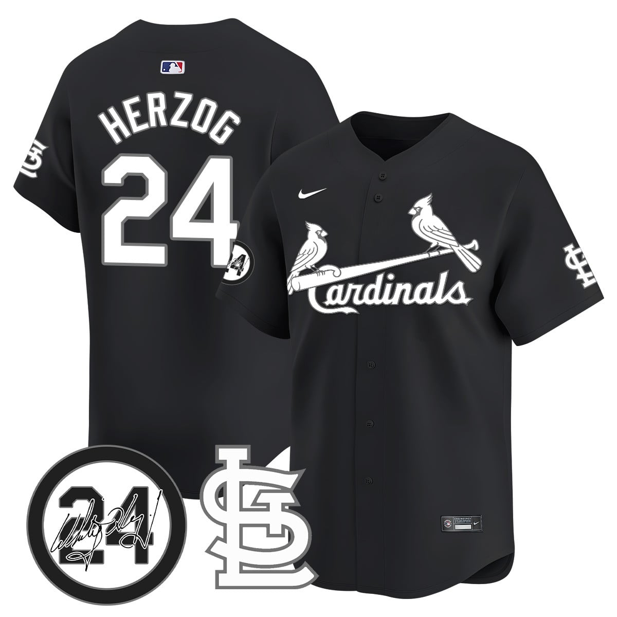 Alternative view of nike Cardinals Black Gold Jersey - Nike St. Louis Cardinals Black Gold