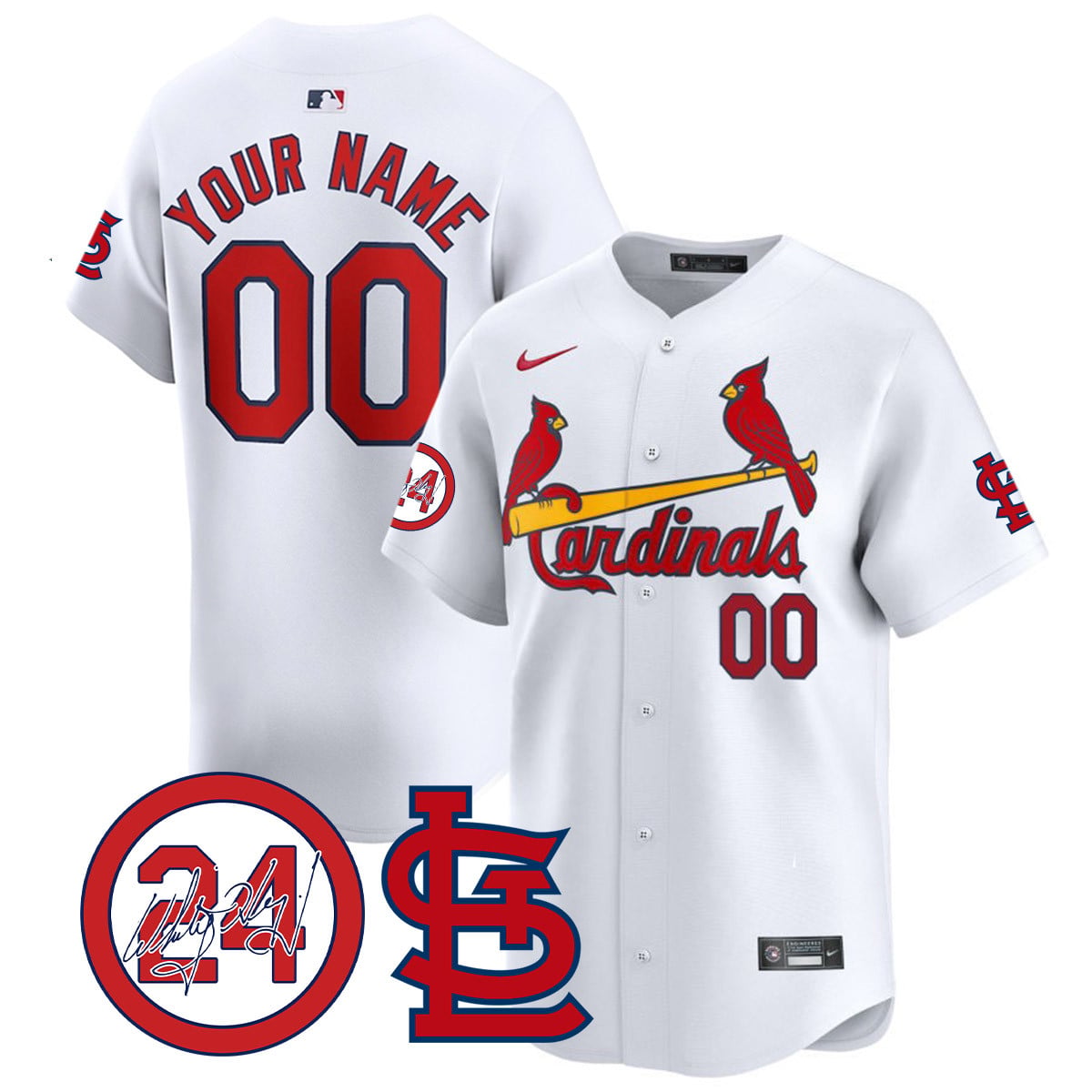 Nike Cardinals White Home Jersey - Personalized Baseball Gear