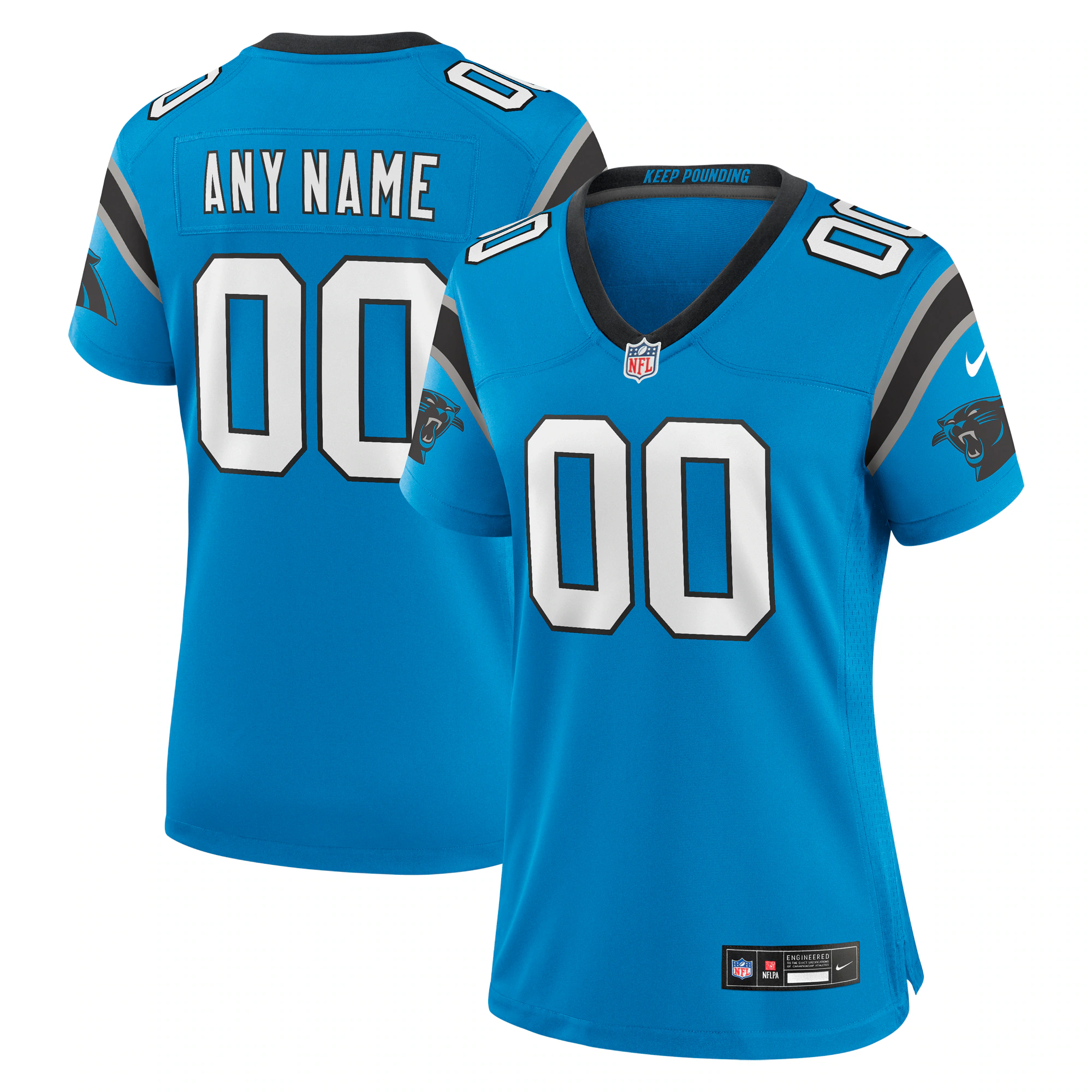 Alternative view of Nike Carolina Panthers Blue Custom Jersey - NFL Gear