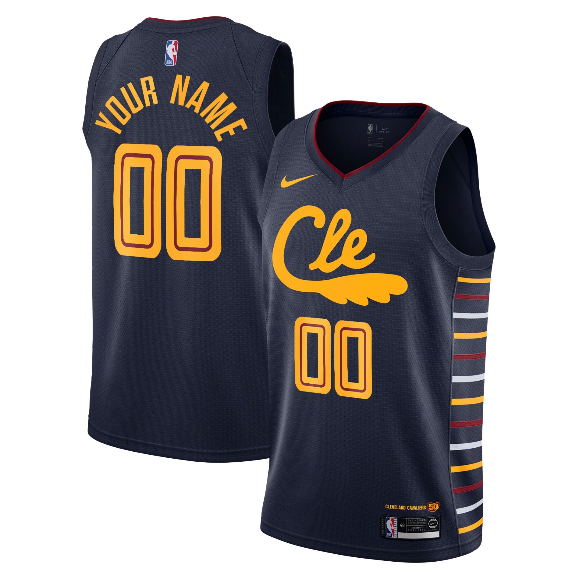 Alternative view of Nike Cavaliers Navy Custom Jersey - 2023 City Edition
