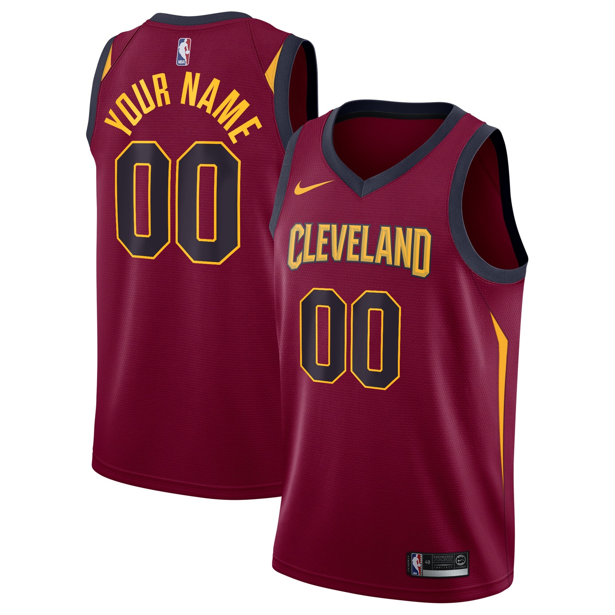 Nike Cavs Maroon Jersey - Customizable Name & Number