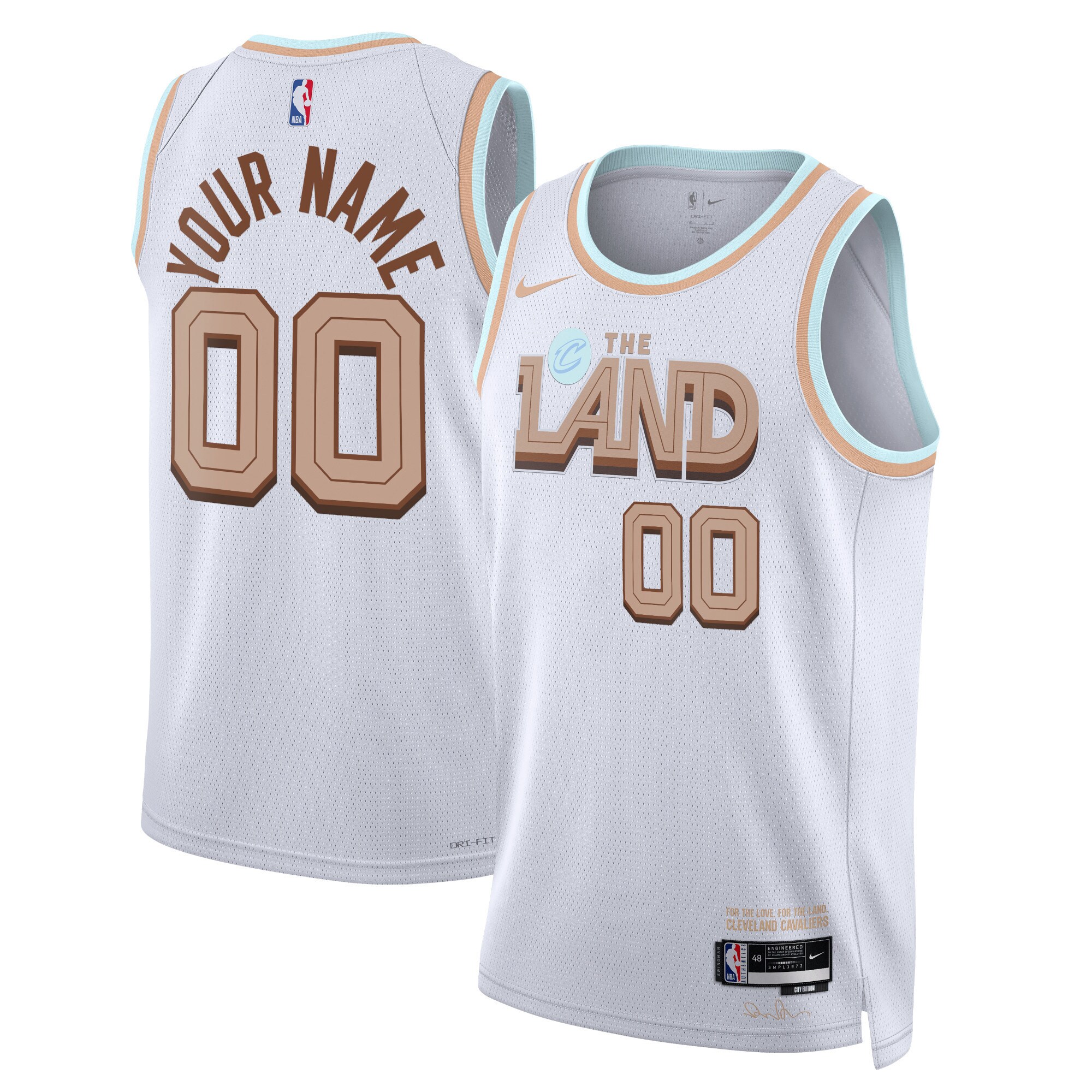Alternative view of Nike Cavs White “The Land” Custom Jersey - Personalized Edition