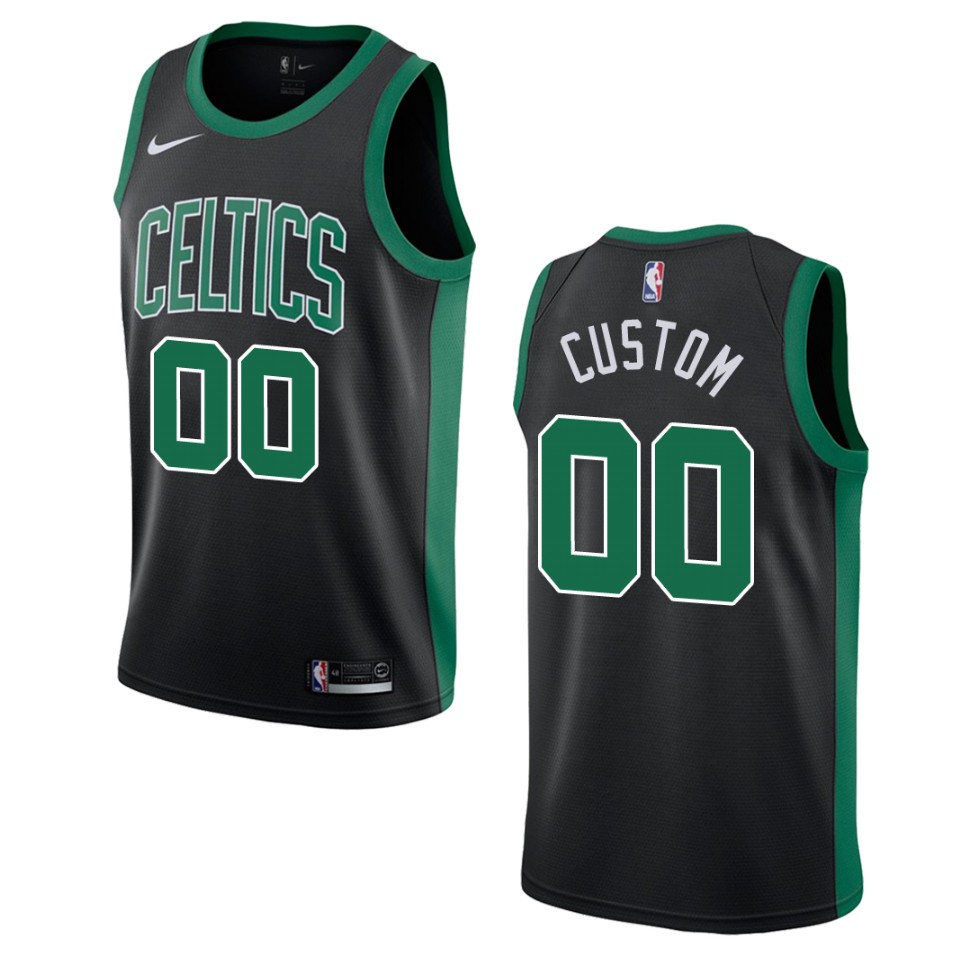 Nike Celtics Black Custom Jersey - Statement Edition