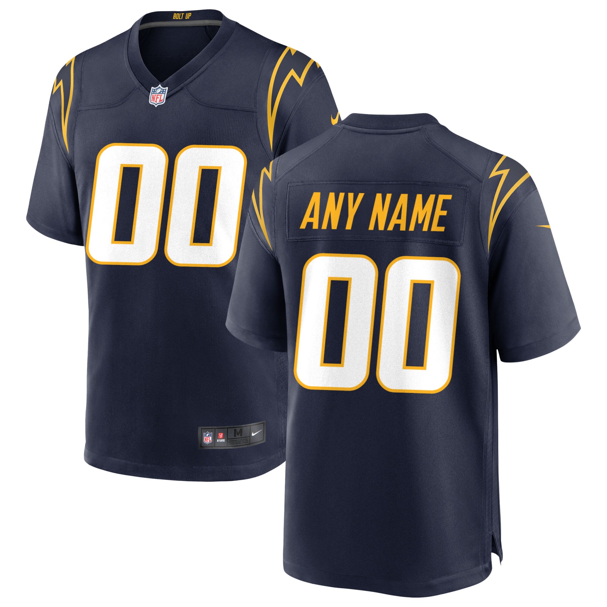 Alternative view of Nike Chargers Navy Custom Jersey - Personalize Your Game!