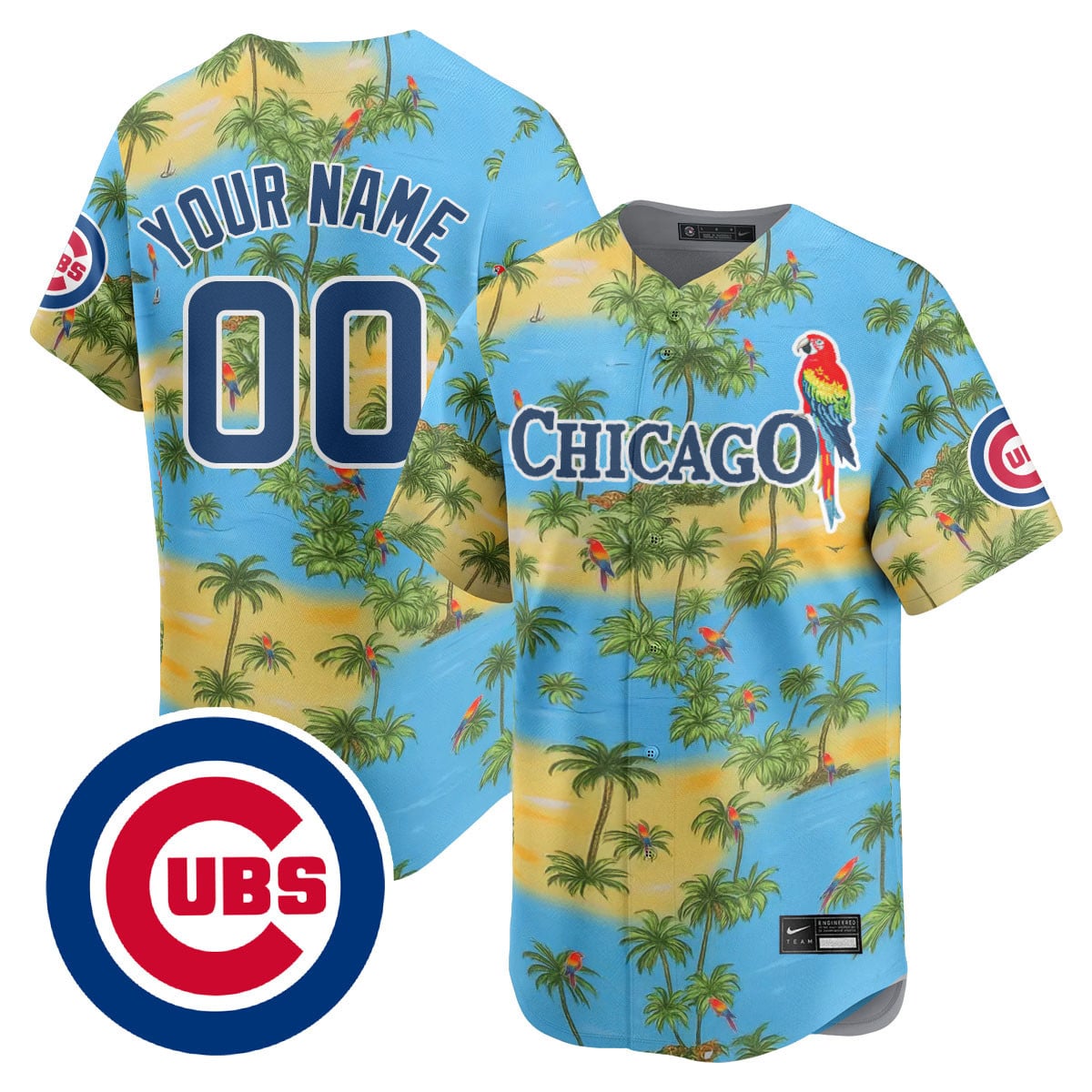 Nike Chicago Cubs Parrot Jersey - Custom Tropical Style