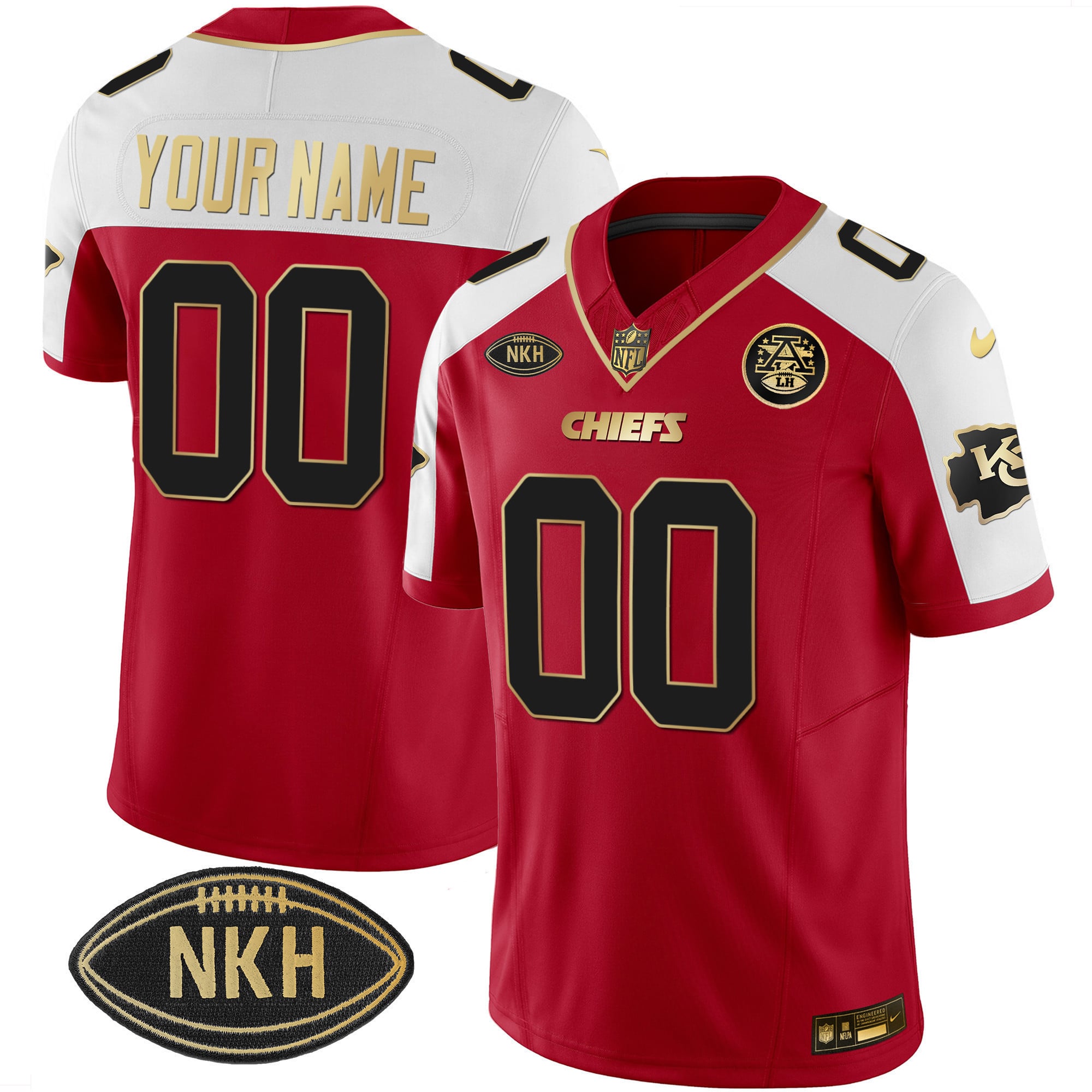 Alternative view of Nike Chiefs Red Custom Jersey - Personalized Football Gear