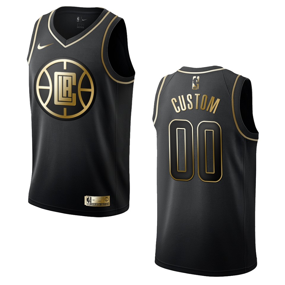 nike Clippers Black Golden Jersey - Nike Clippers Black Golden Edition