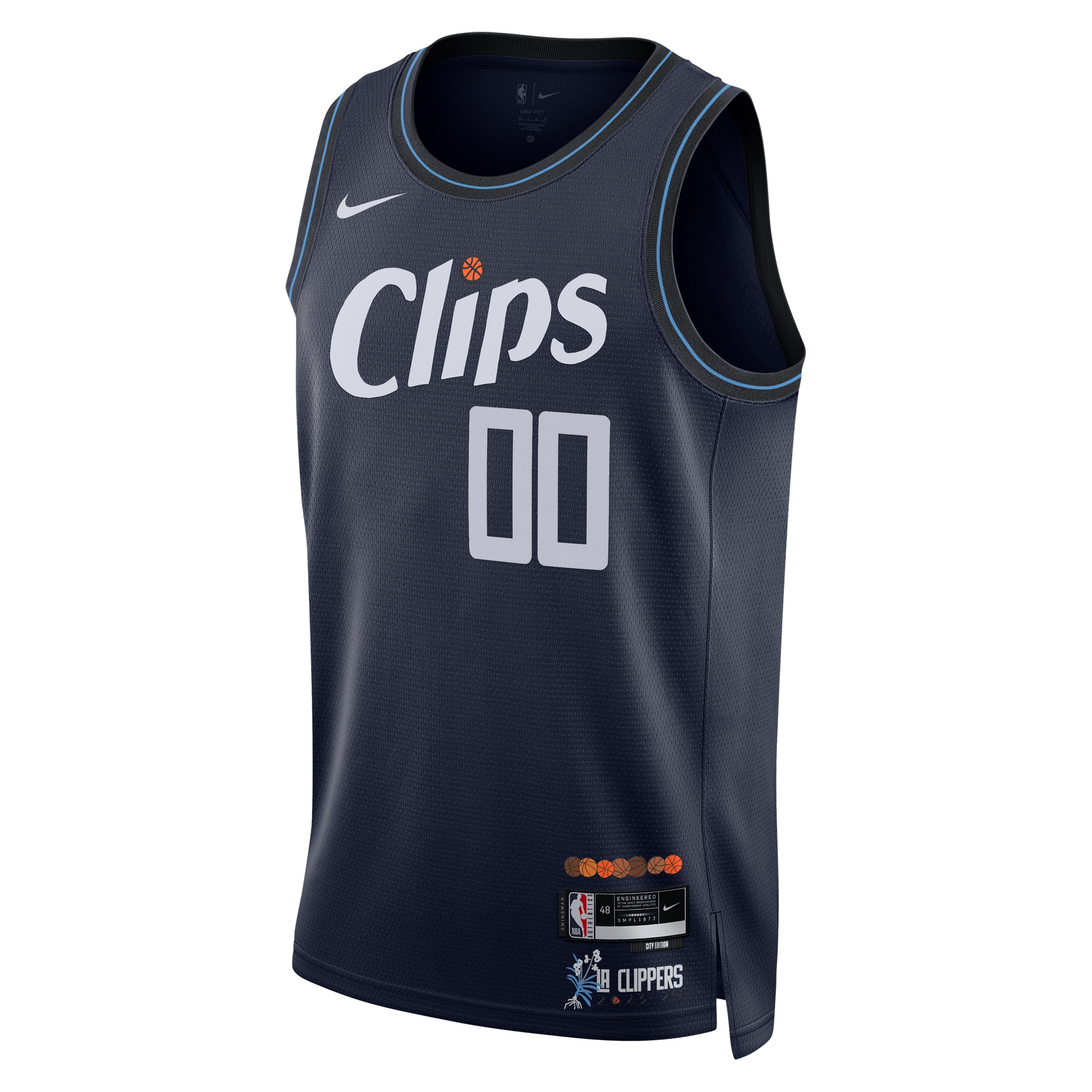Alternative view of nike Clippers Navy Custom Jersey - Nike Clippers City Edition Navy
