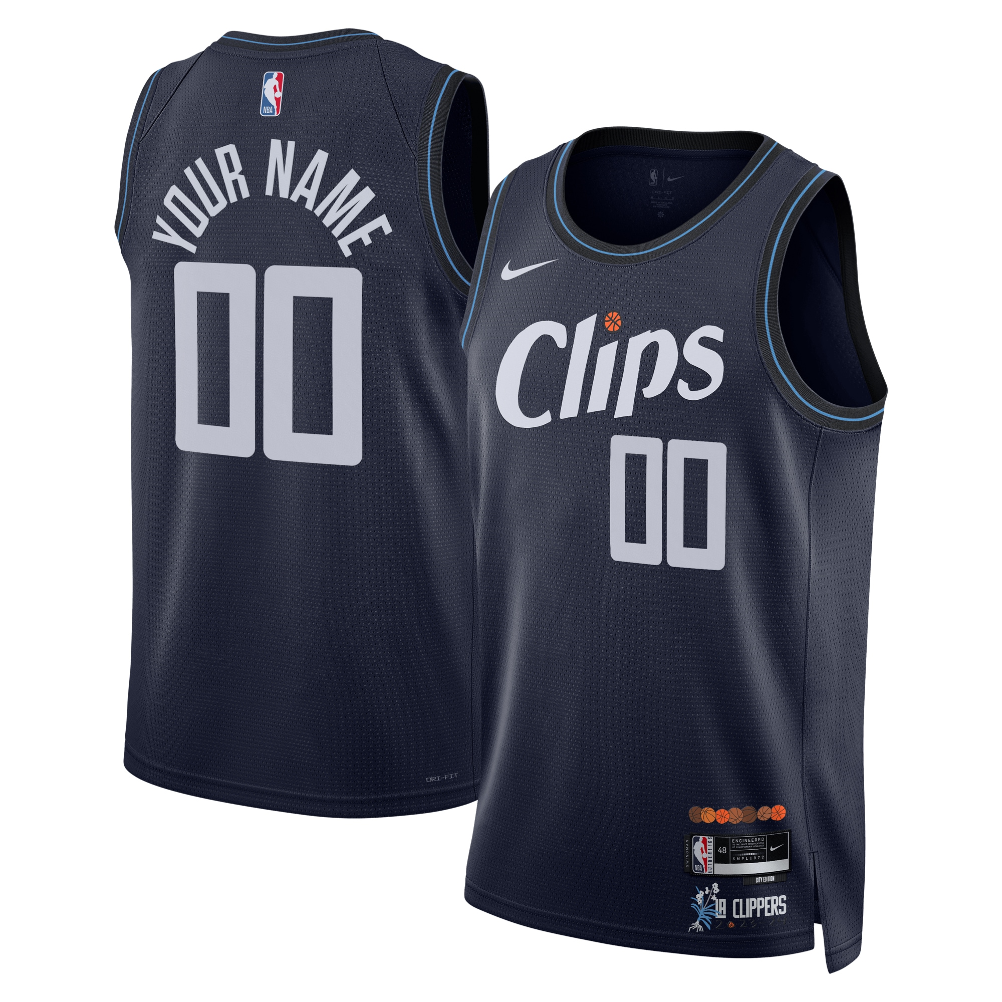 nike Clippers Navy Custom Jersey - Nike Clippers City Edition Navy