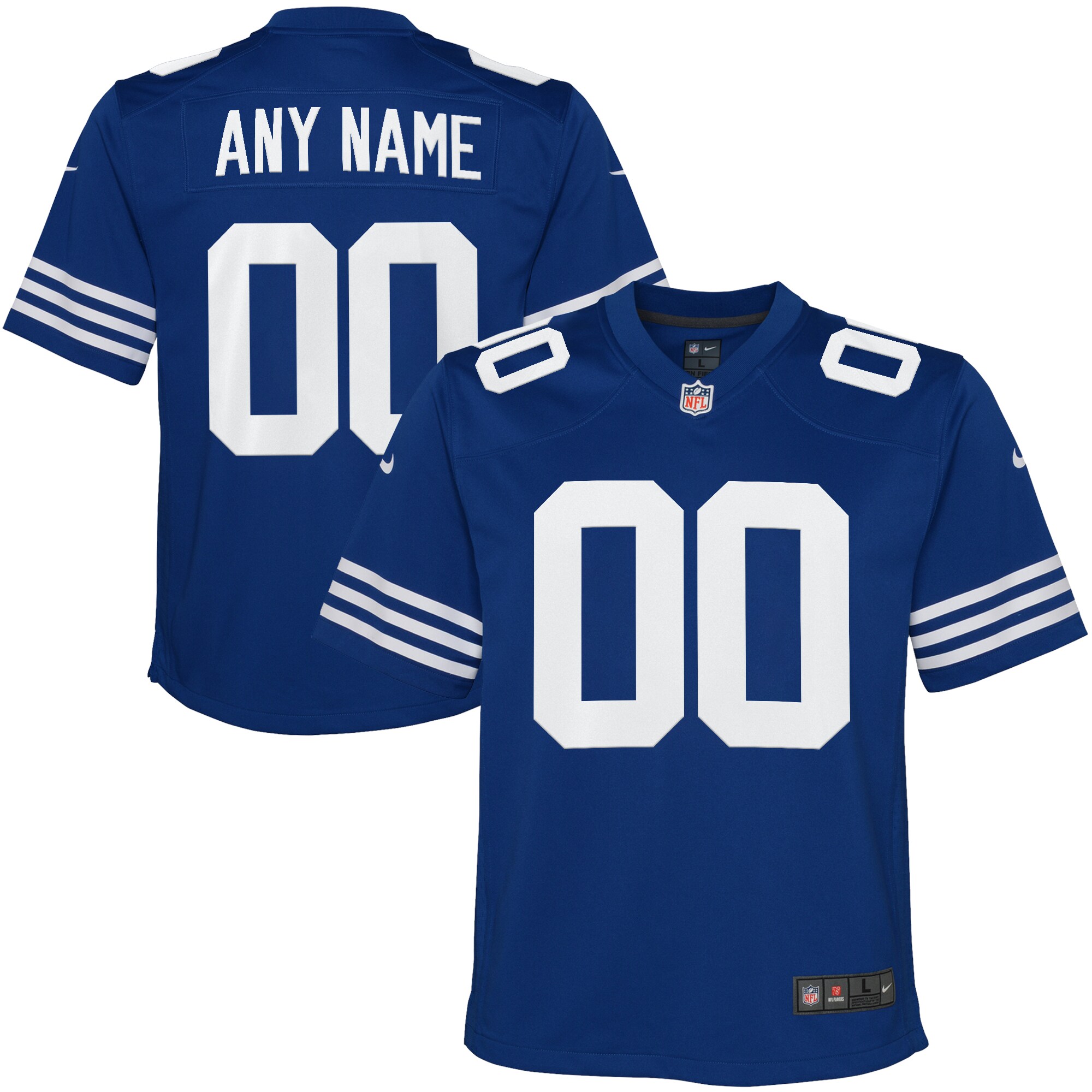 Alternative view of Nike Colts Royal Blue Custom Jersey - Personalized NFL Gear