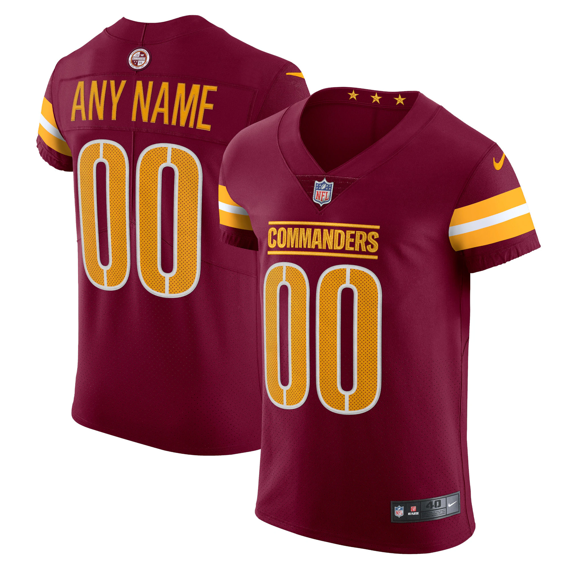 Alternative view of Nike Commanders Burgundy Custom Jersey - Design Your Style!