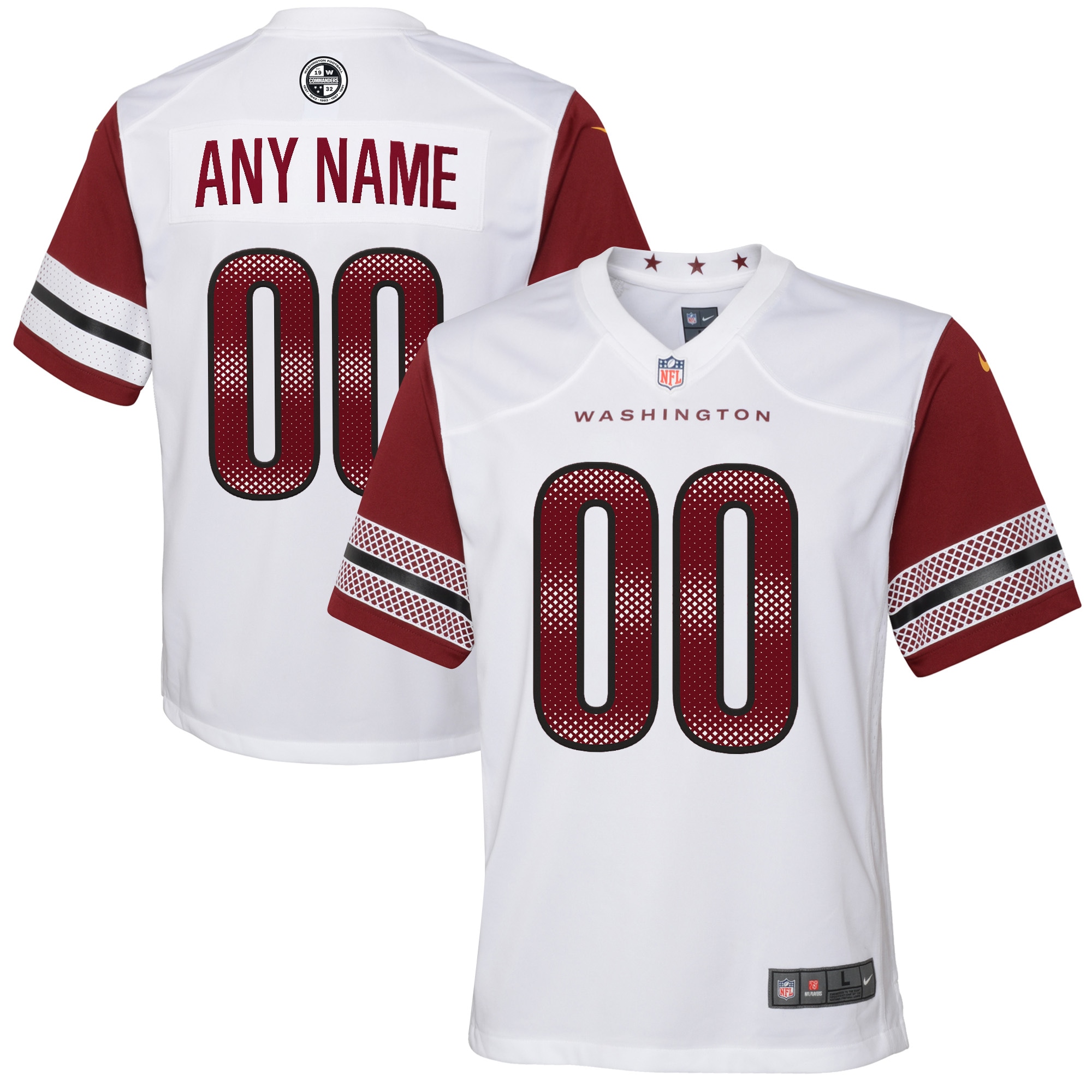 nike Commanders Burgundy Custom Jersey - Nike Commanders White &