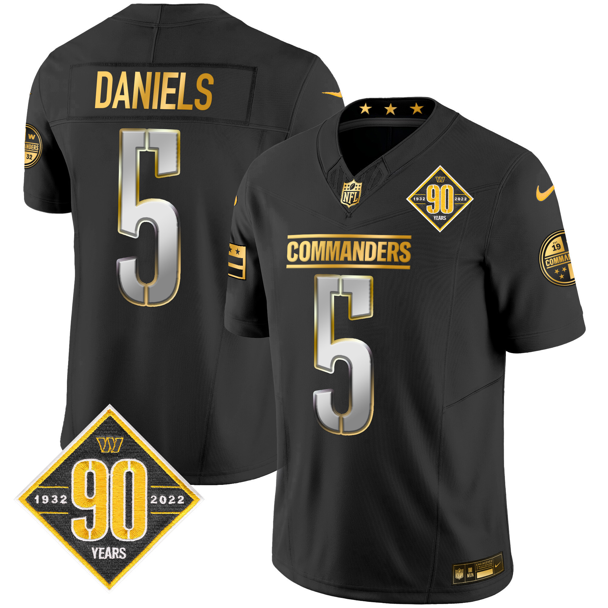 Nike Commanders Daniels #5 Jersey - Black 90th Anniversary