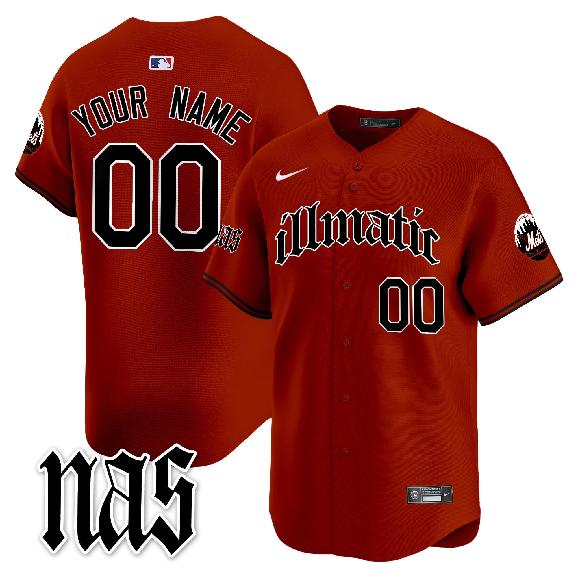 Alternative view of Nike Cream Mets Ilmatic Jersey - City Connect Edition