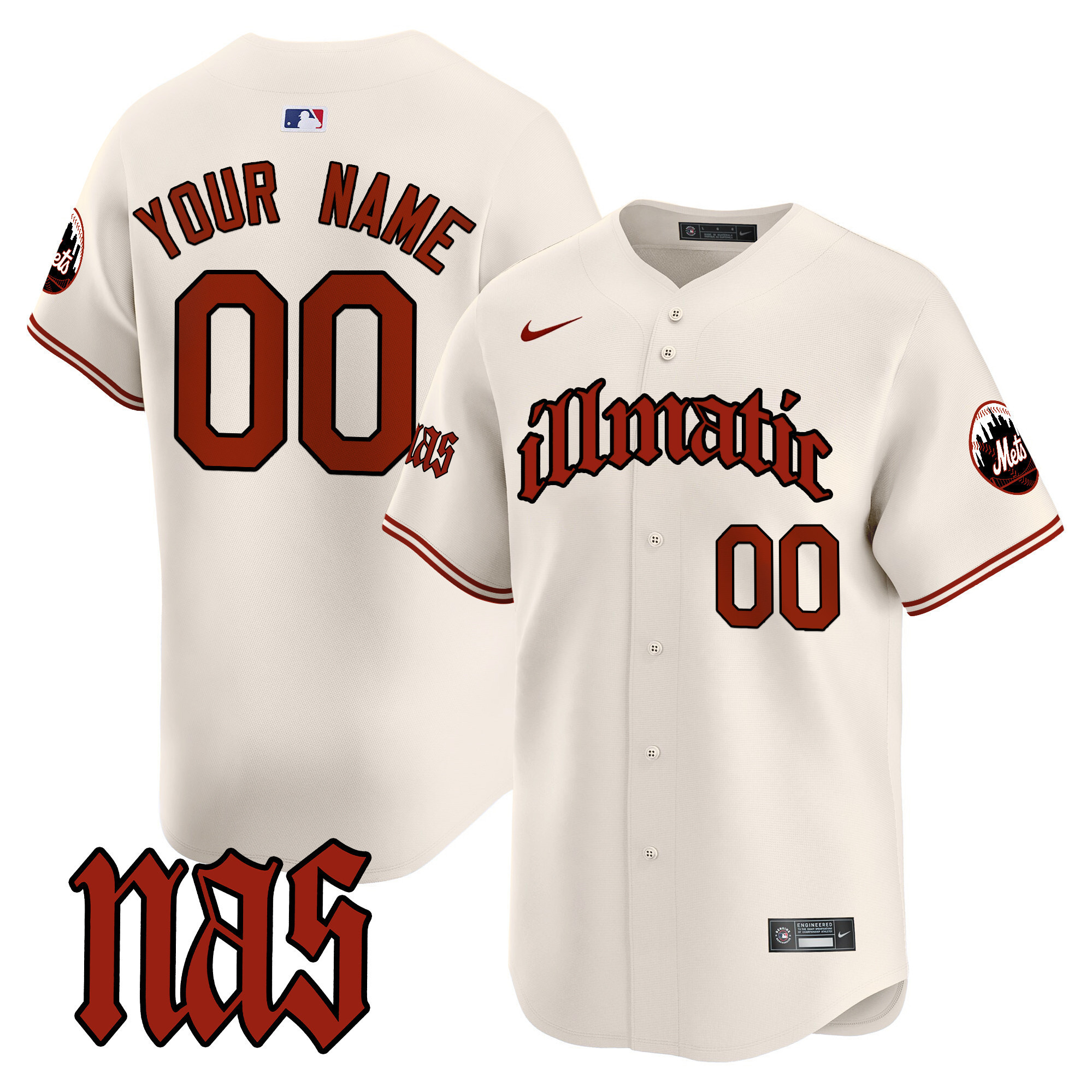 Nike Cream Mets Ilmatic Jersey - City Connect Edition