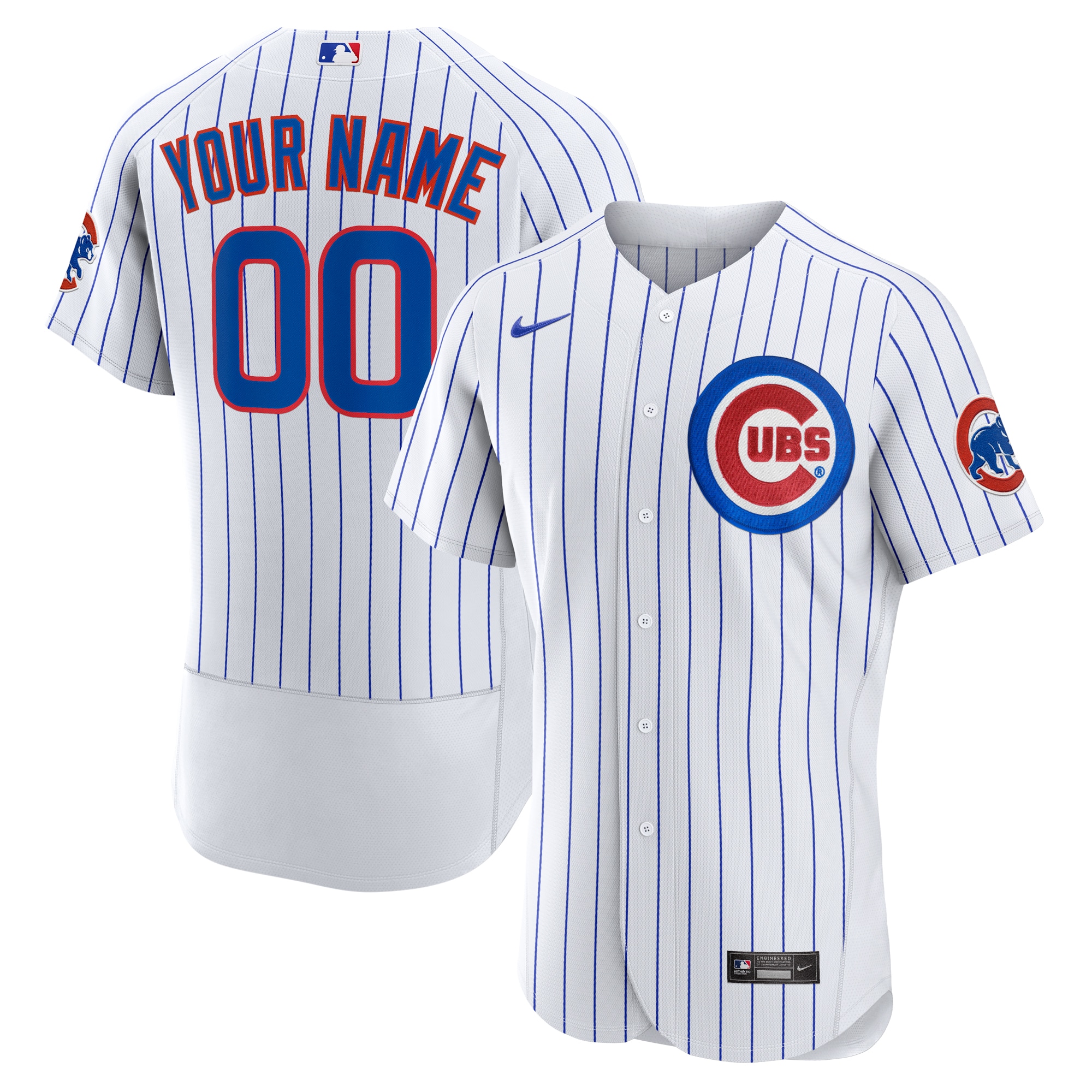 Nike Cubs Personalized Jersey - Nike Cubs Pinstripe Personalized