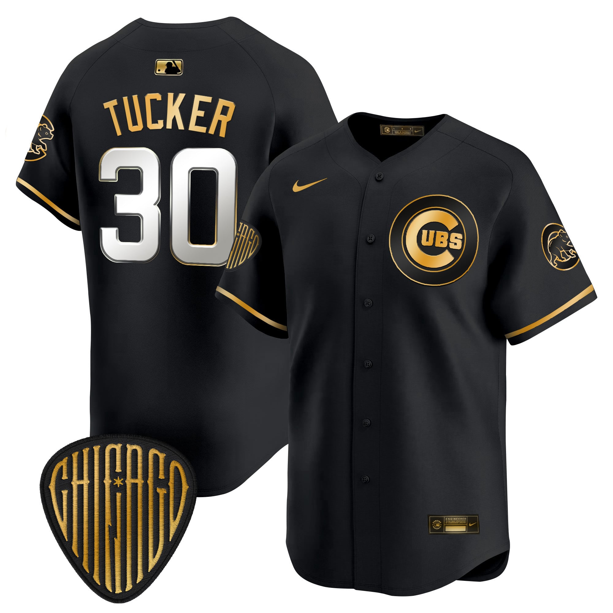 Nike Cubs Tucker #30 Black Jersey - Limited Edition