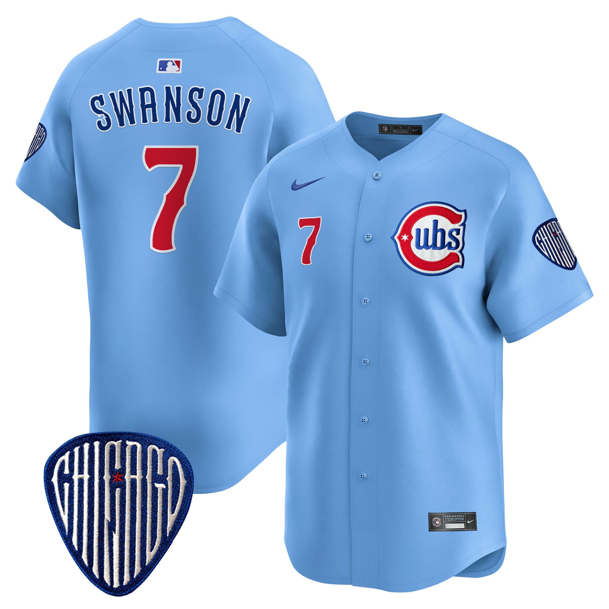 Alternative view of Nike Cubs Tucker #30 Jersey - City Connect - Light Blue