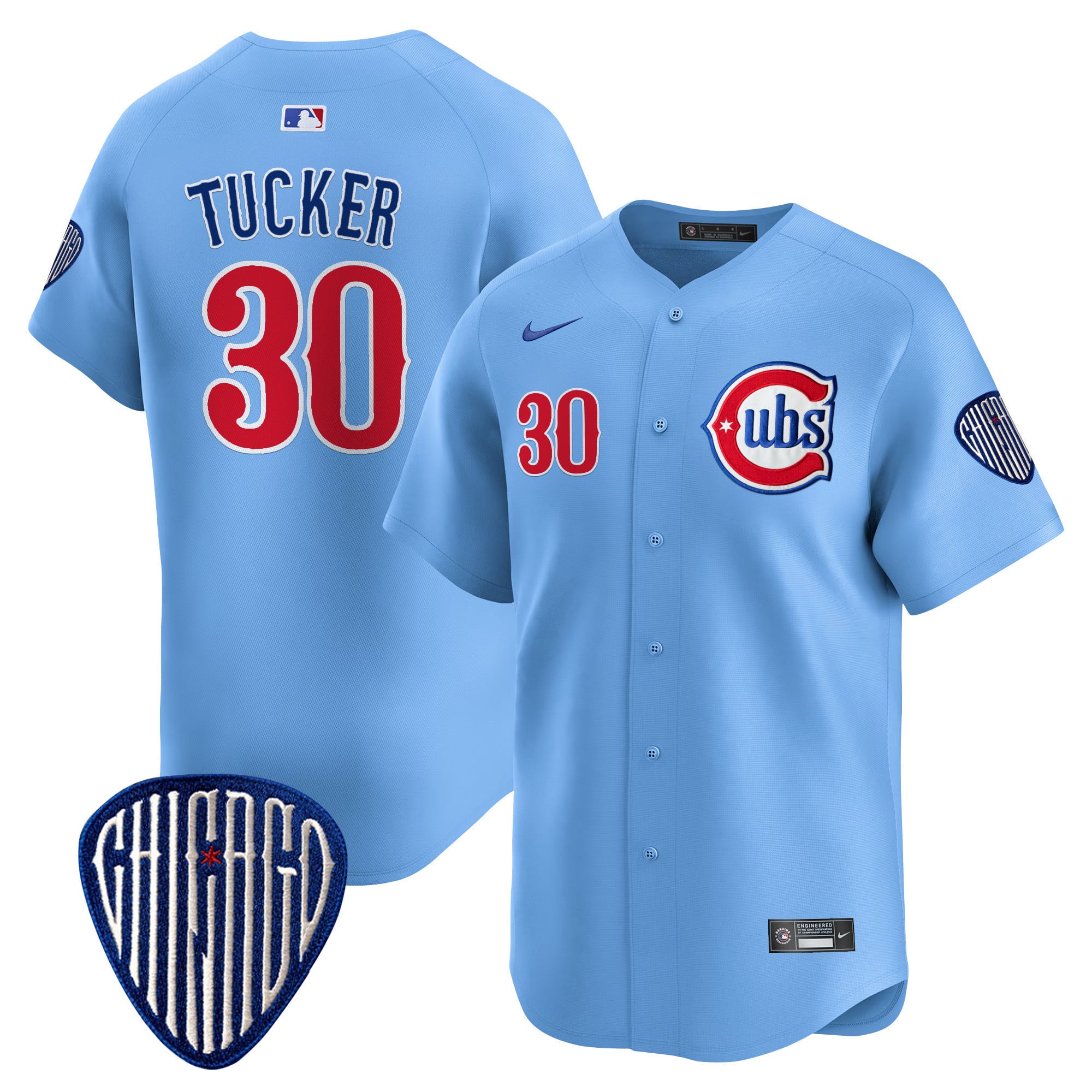 Nike Cubs Tucker #30 Jersey - City Connect - Light Blue