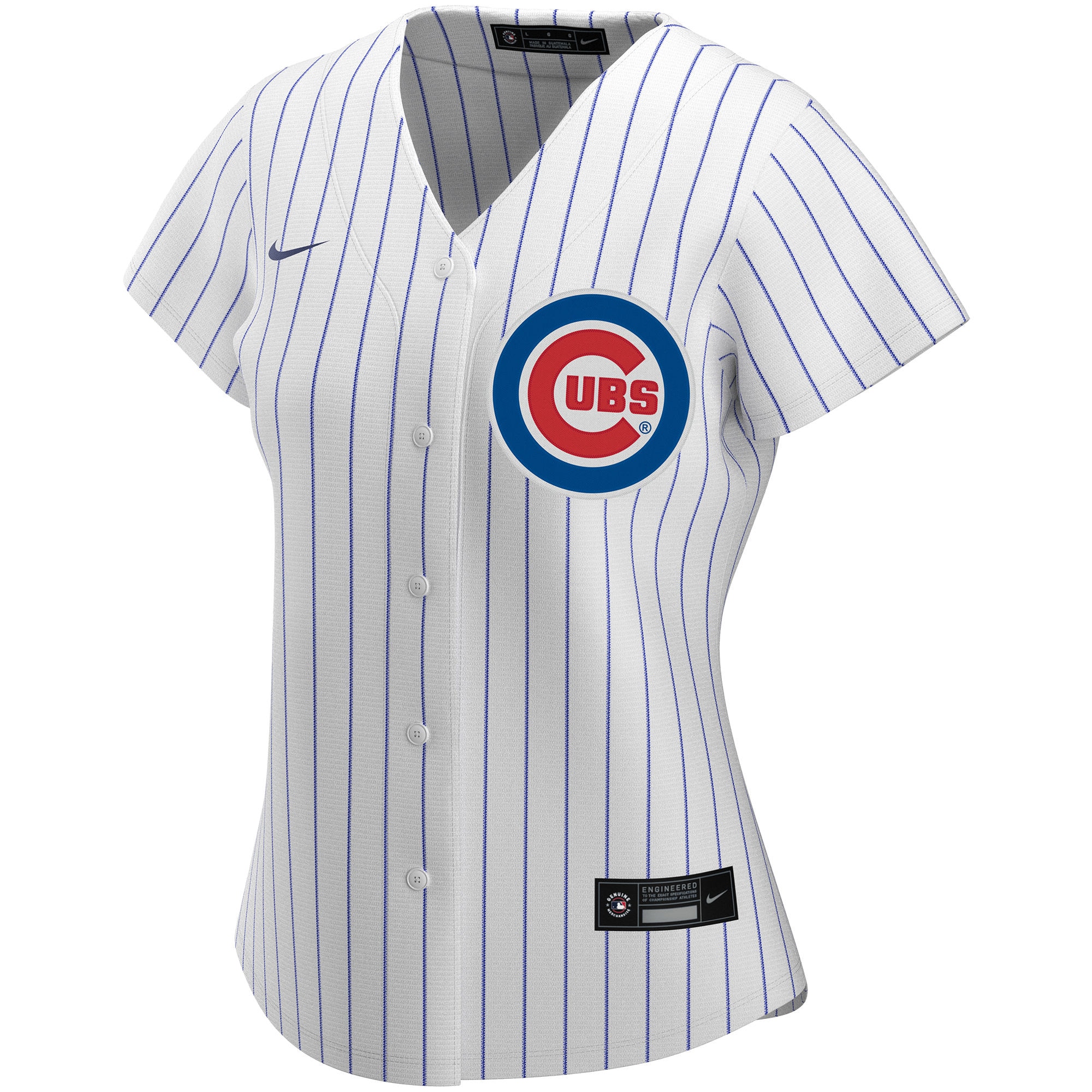 Alternative view of Nike Cubs White Pinstripe Custom Jersey - Personalized MLB