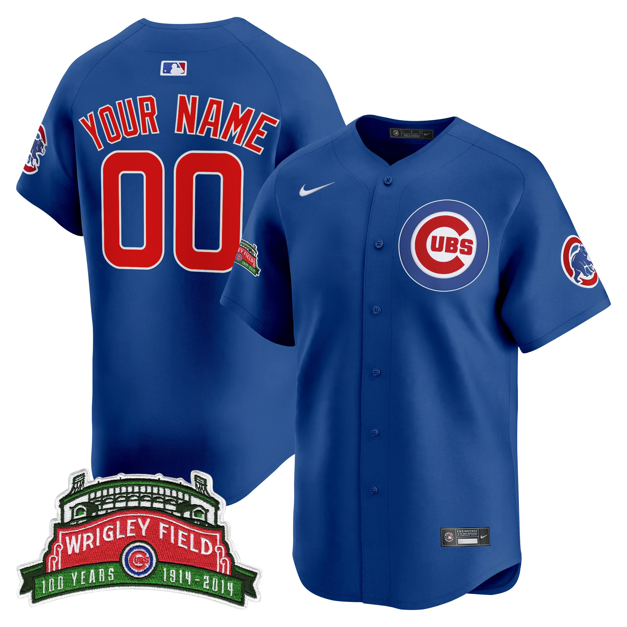 Alternative view of Nike Cubs Wrigley Field Jersey - Green 100 Years Edition