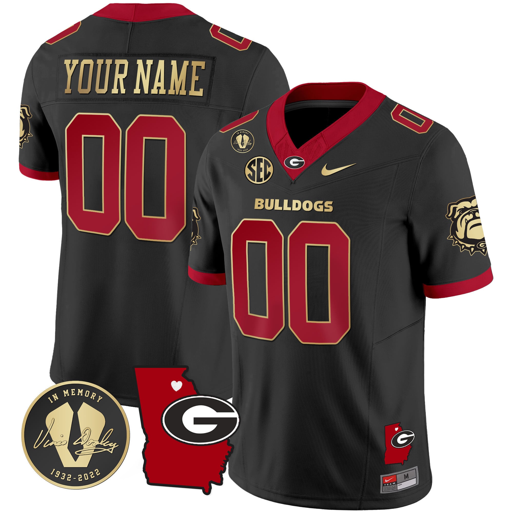 Alternative view of nike custom Georgia Bulldogs Black Jersey - Nike Georgia Bulldogs
