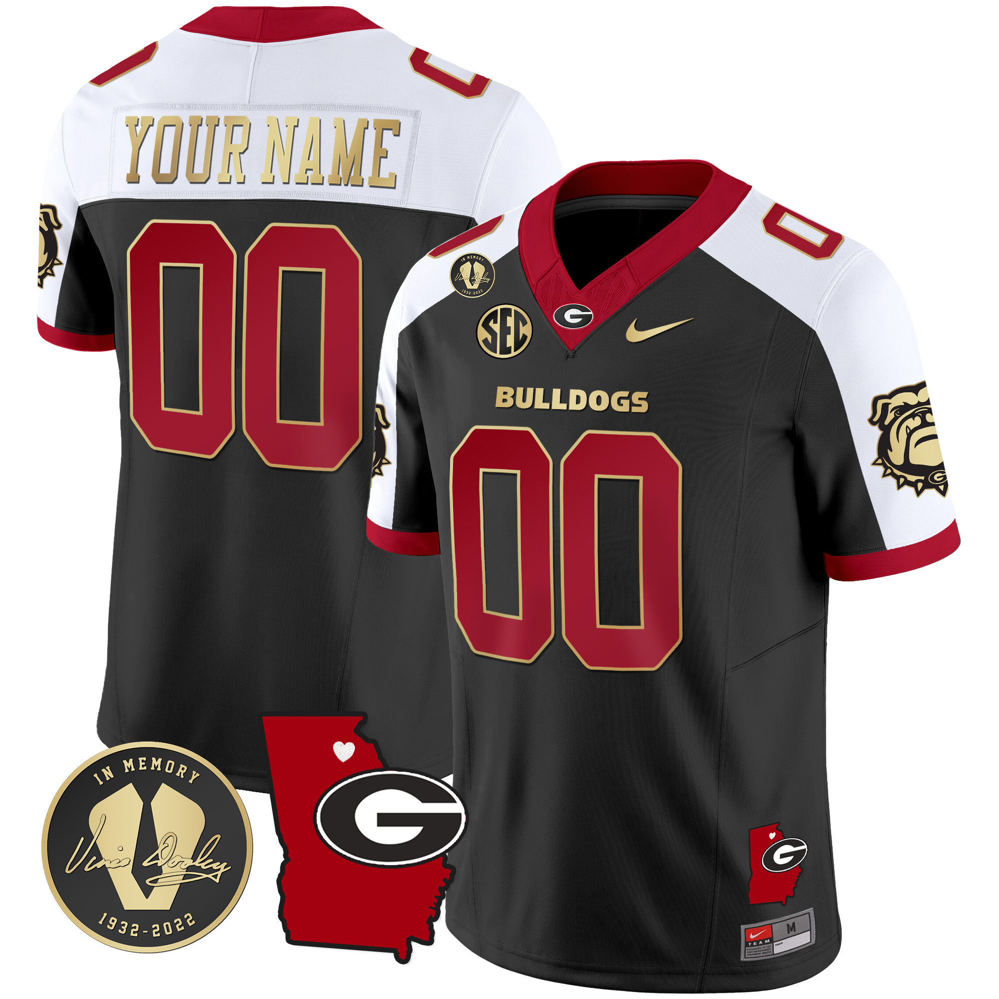 nike custom Georgia Bulldogs Black Jersey - Nike Georgia Bulldogs